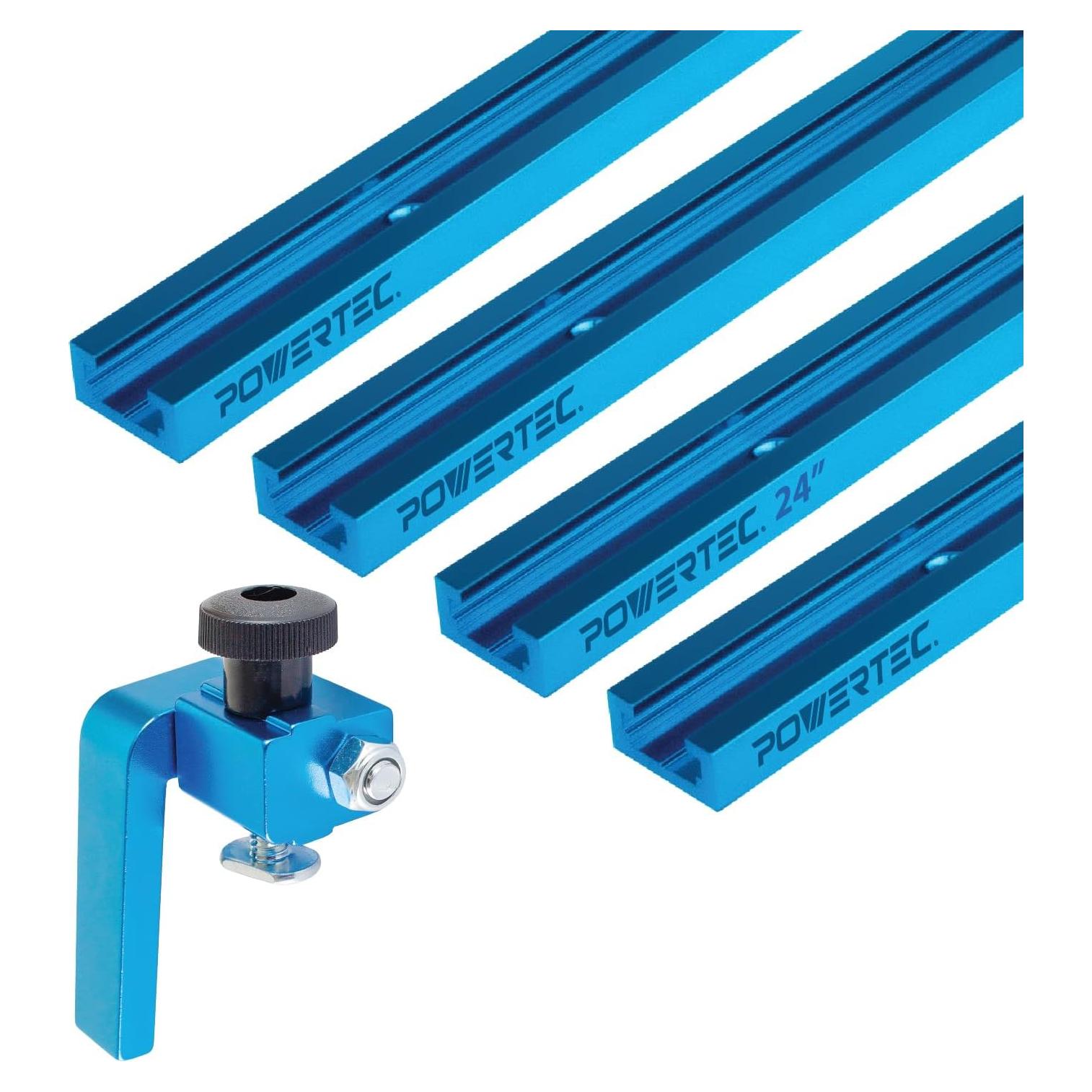 T-Track Universal POWERTEC 72140 60cm con Flip Stop 7.6cm