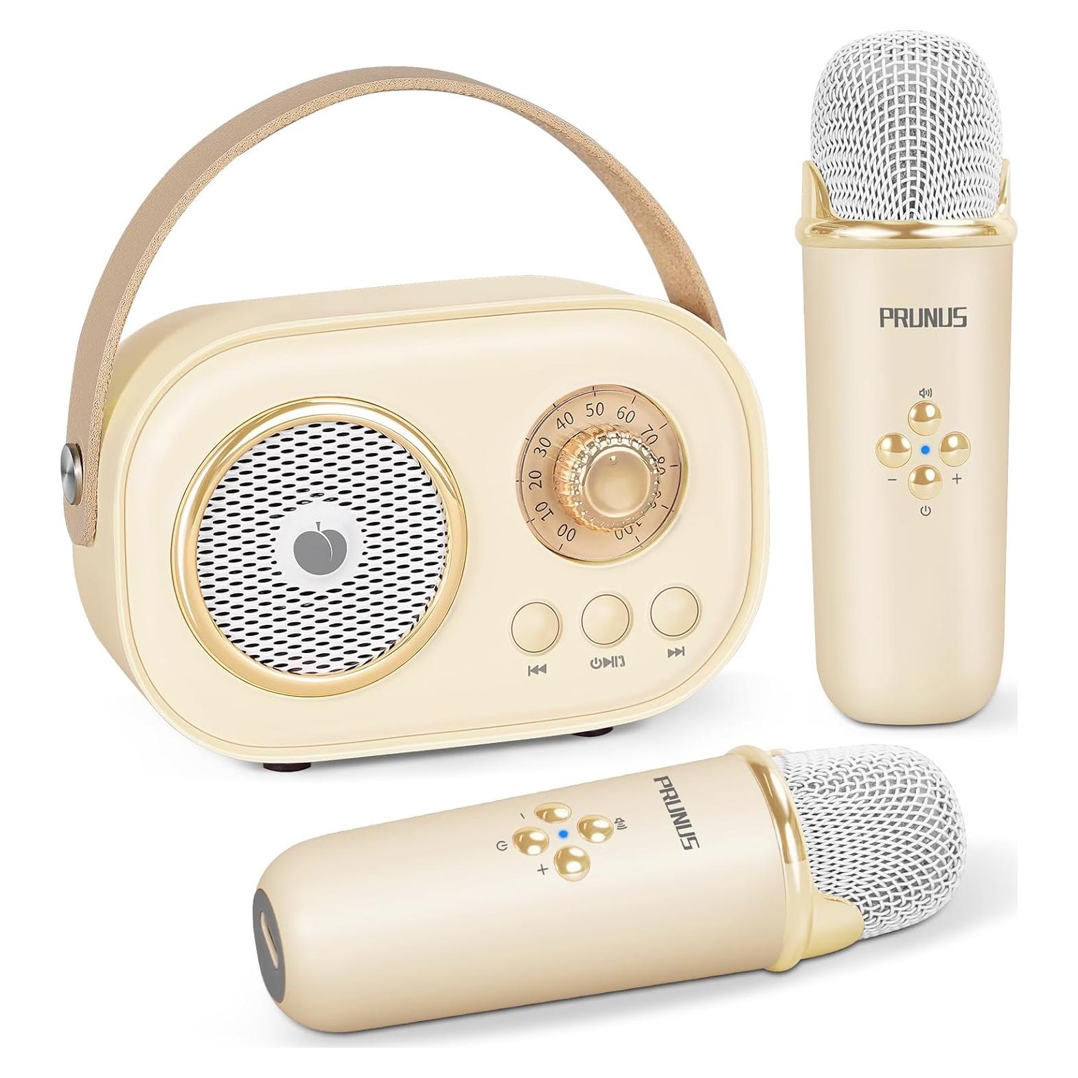 Mini Máquina de Karaoke PRUNUS C20 Portátil Bluetooth Beige
