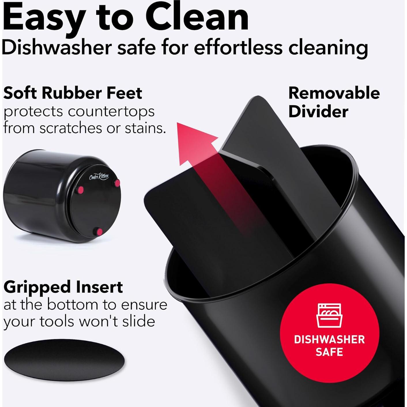 Soporte para Utensilios Giratorio Cooler Kitchen Negro 17.78 cm