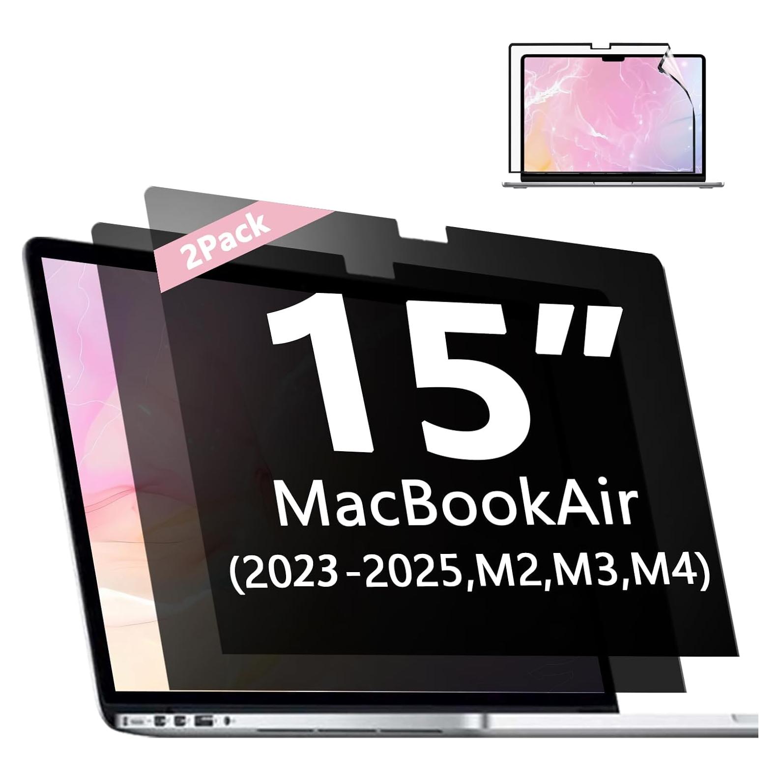 Protector de Pantalla Privado Tarrahow 2 Pack para MacBook Air 15"