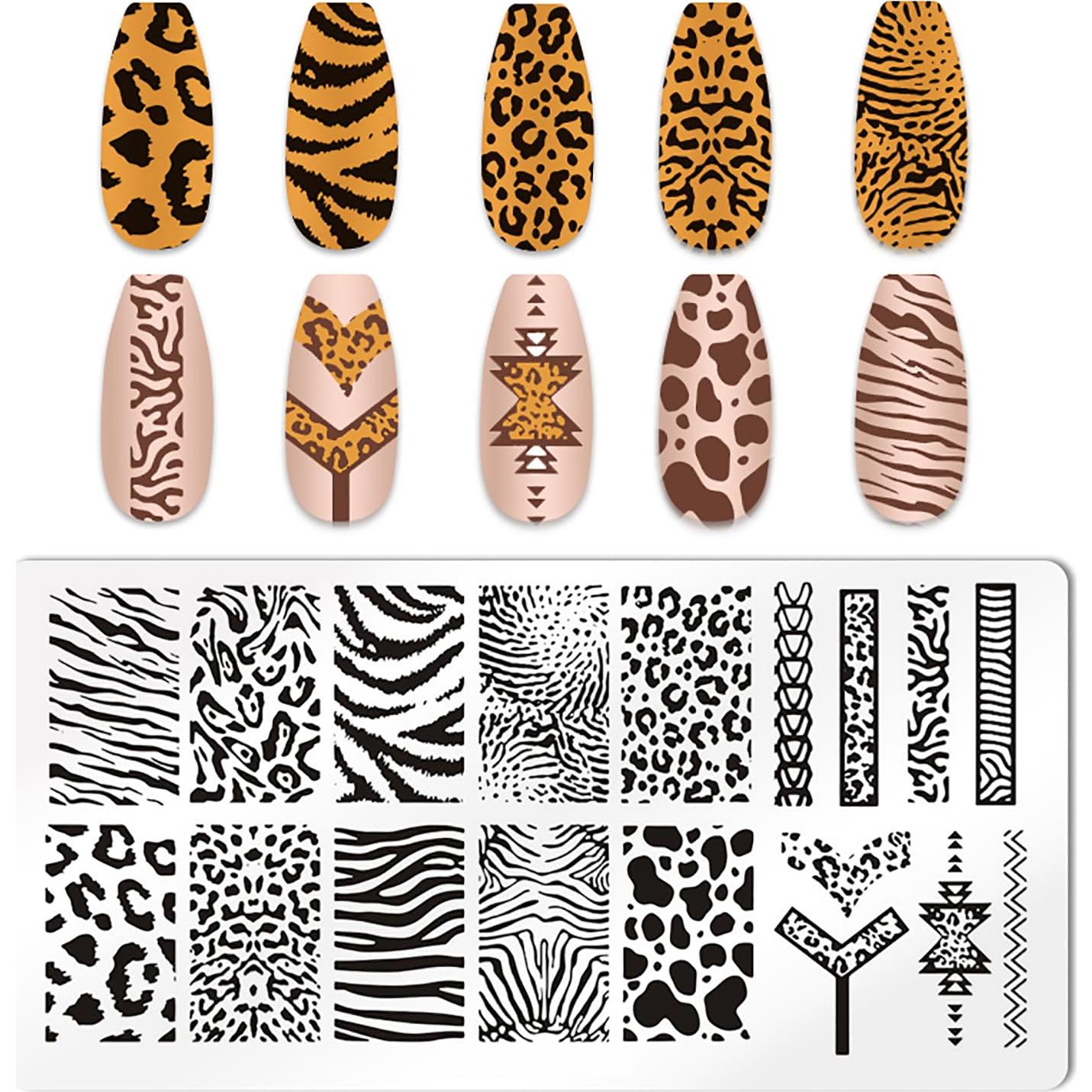 Kit de Estampado de Uñas 5 Piezas MOLILO - Diseño Leopardo