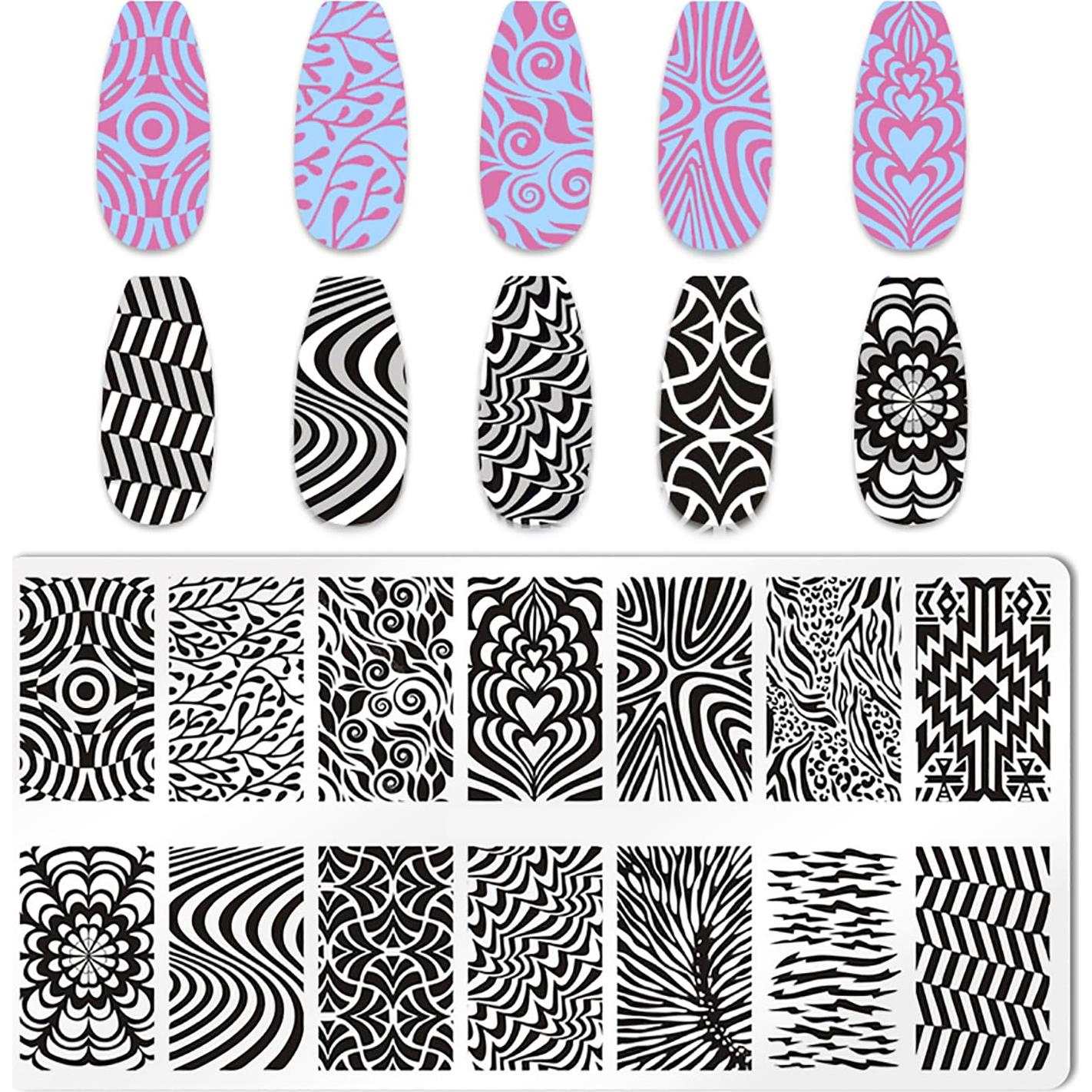 Kit de Estampado de Uñas 5 Piezas MOLILO - Diseño Leopardo