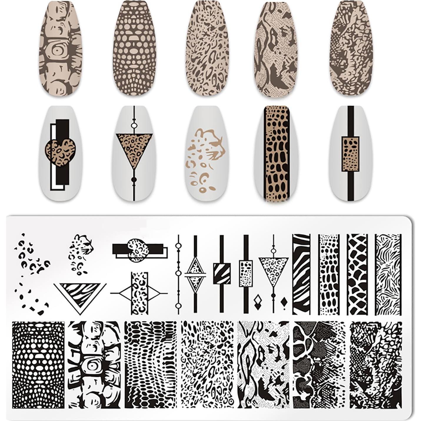 Kit de Estampado de Uñas 5 Piezas MOLILO - Diseño Leopardo