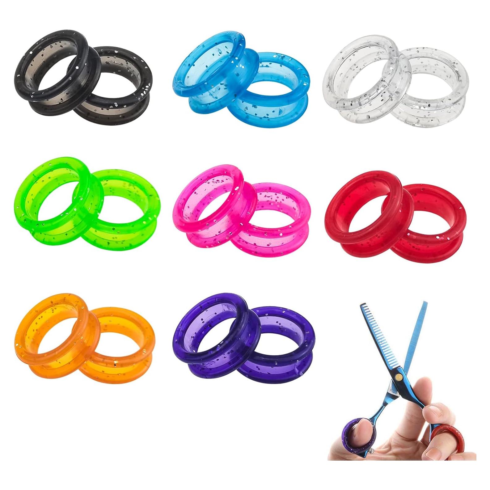 16 Anillos de Silicona para Dedos Tijeras DonLeeving - 8 Colores