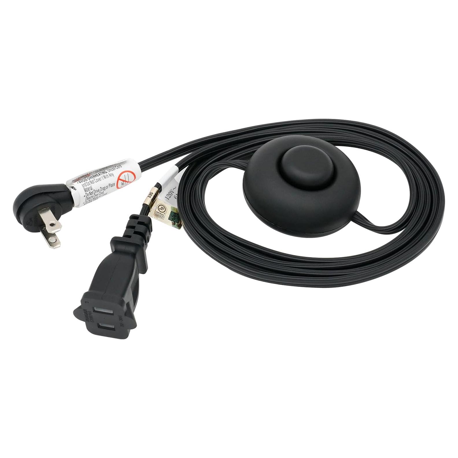 Cable de Extensión con Interruptor de Pie FIRMERST 1.83m Negro