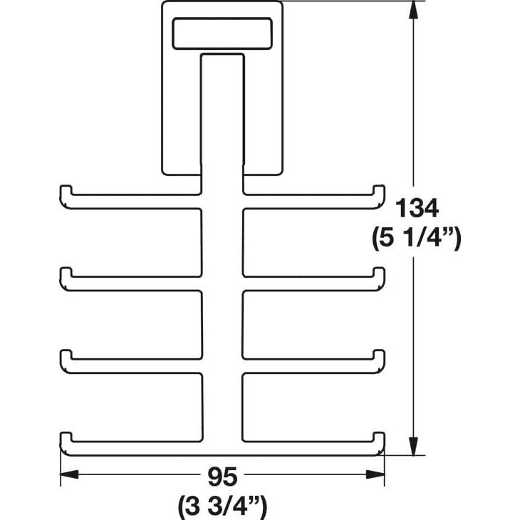 Soporte de Almacenamiento para 8 Corbatas TAG Hardware Níquel Mate