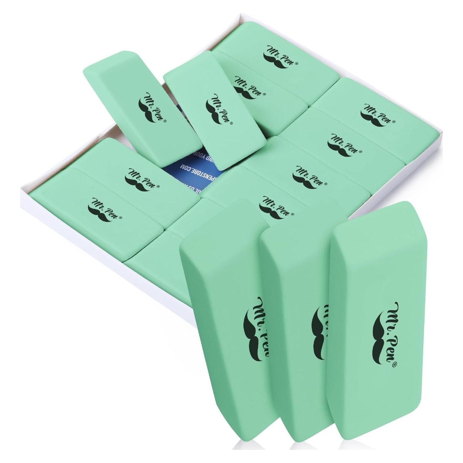 Gomas de Borrar Mr. Pen Verde 12 Paquete Caucho