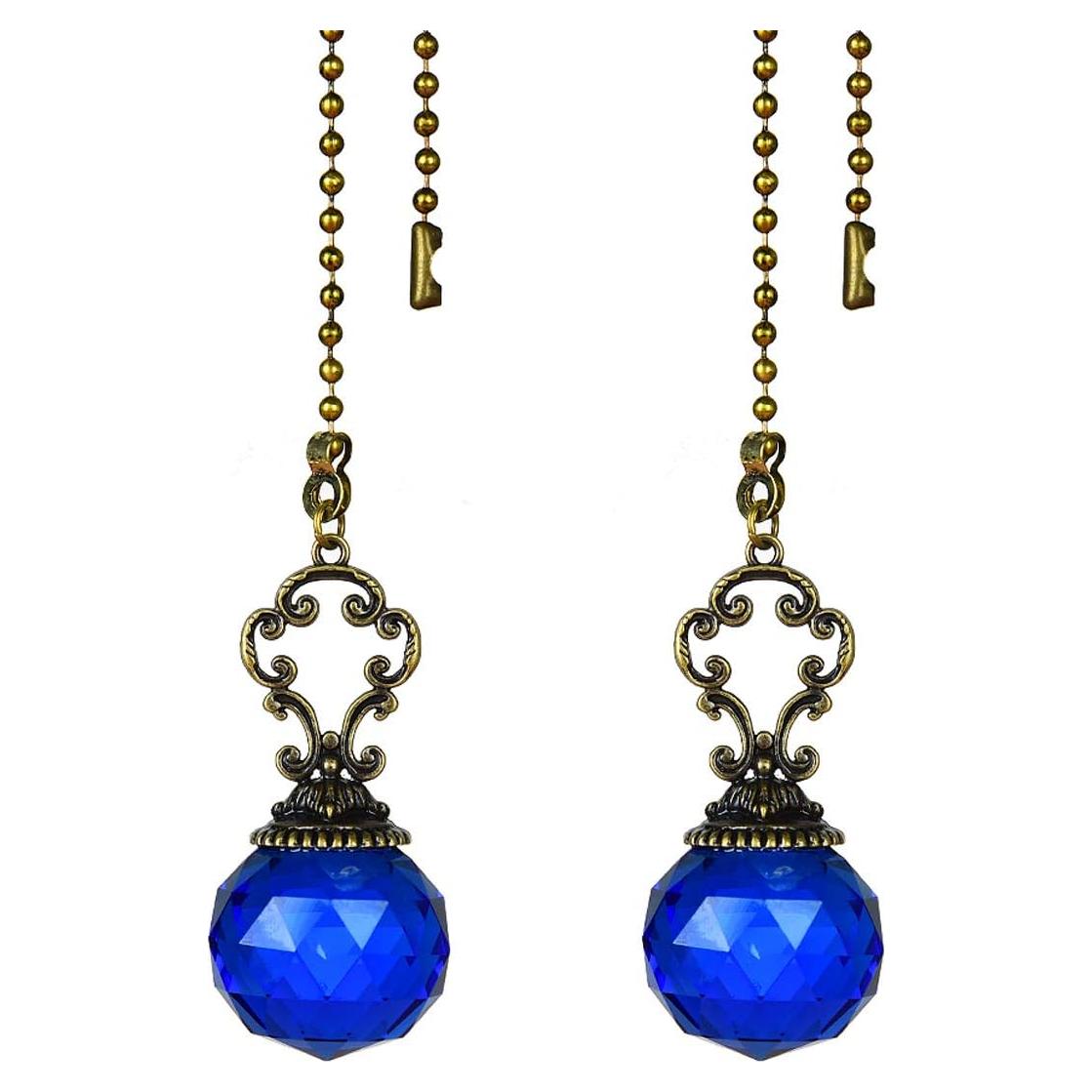 Juego de 2 Cadenas de Ventilador LONGSHENG Vintage Azul 30cm