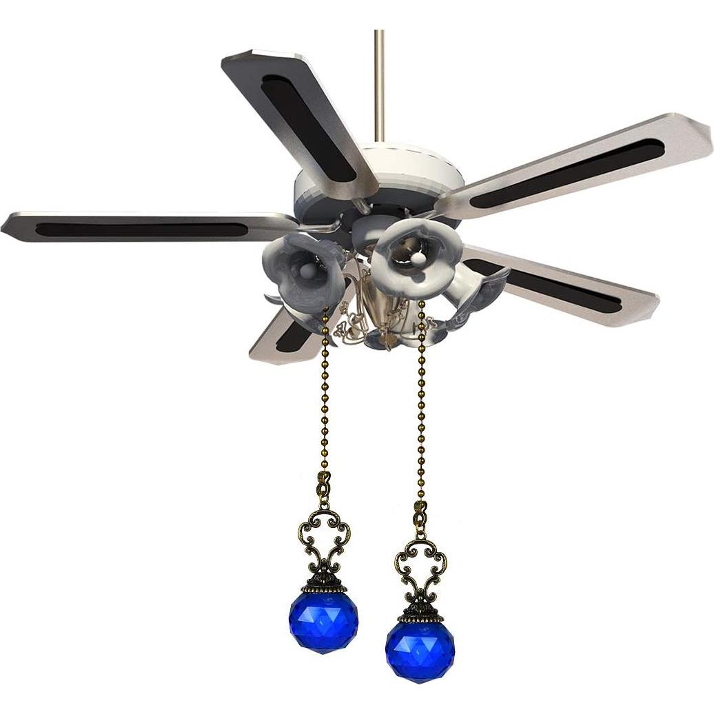 Juego de 2 Cadenas de Ventilador LONGSHENG Vintage Azul 30cm