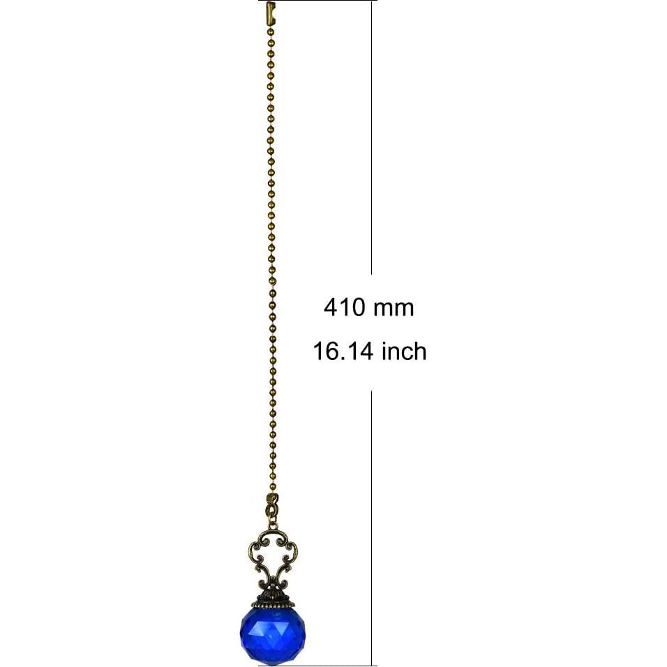 Juego de 2 Cadenas de Ventilador LONGSHENG Vintage Azul 30cm
