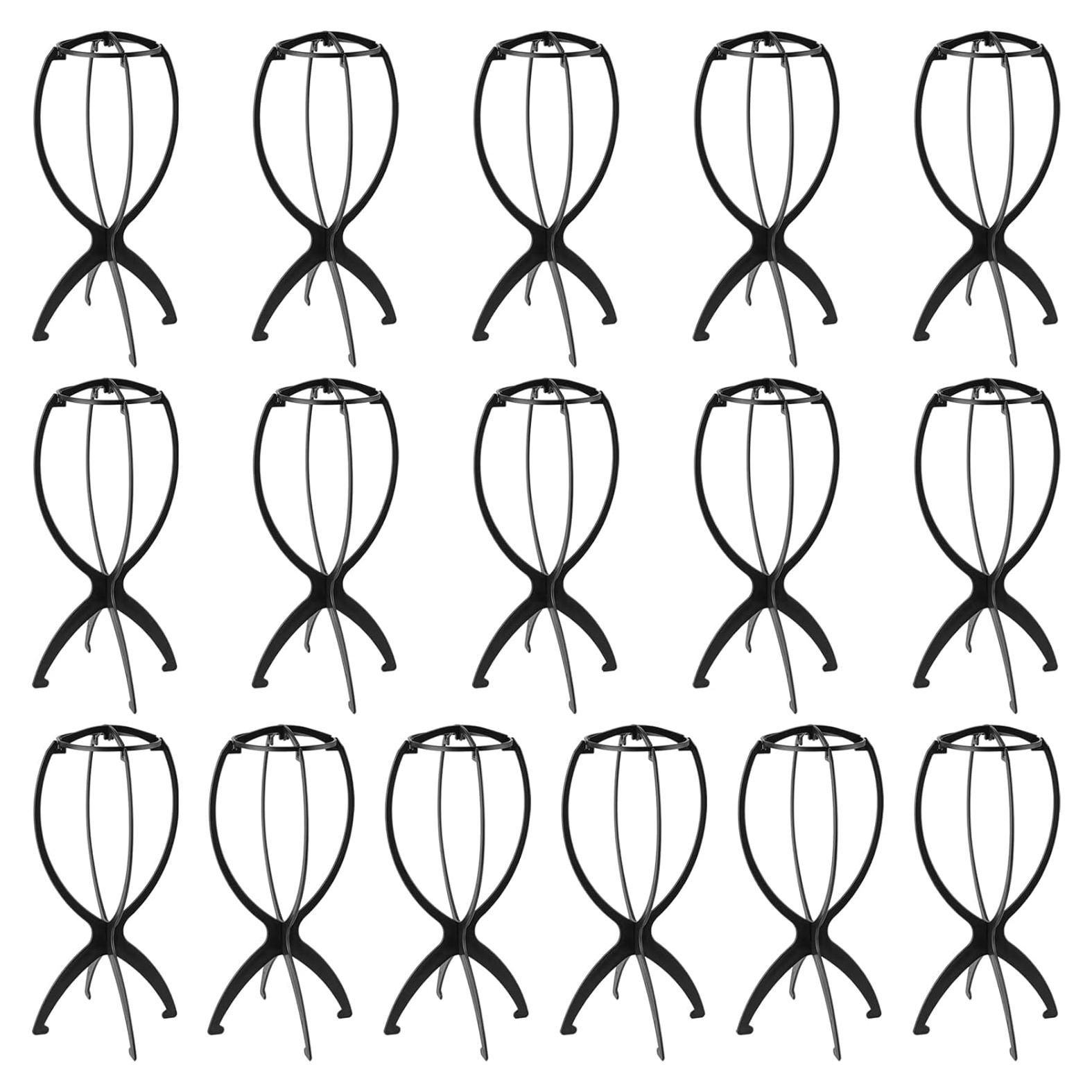 Soporte de Peluca Plegable JOIKIT 16 Piezas Negro 36 cm