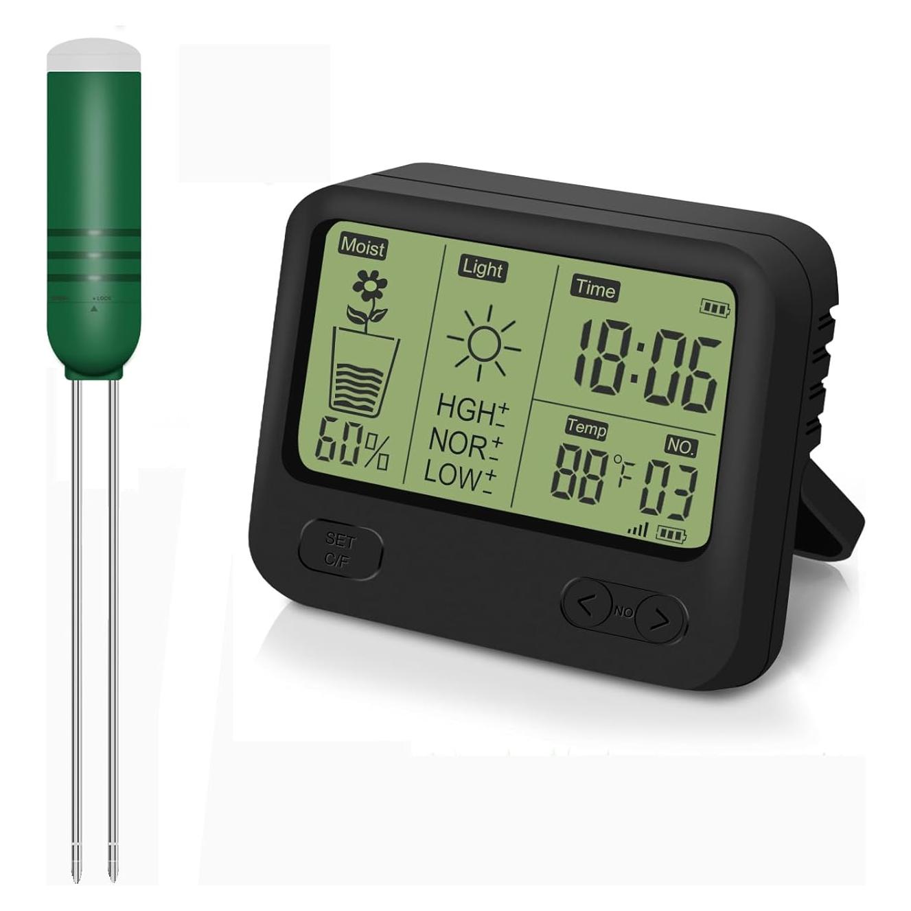 Medidor de Humedad del Suelo Inalámbrico KITHOUSE 4-en-1