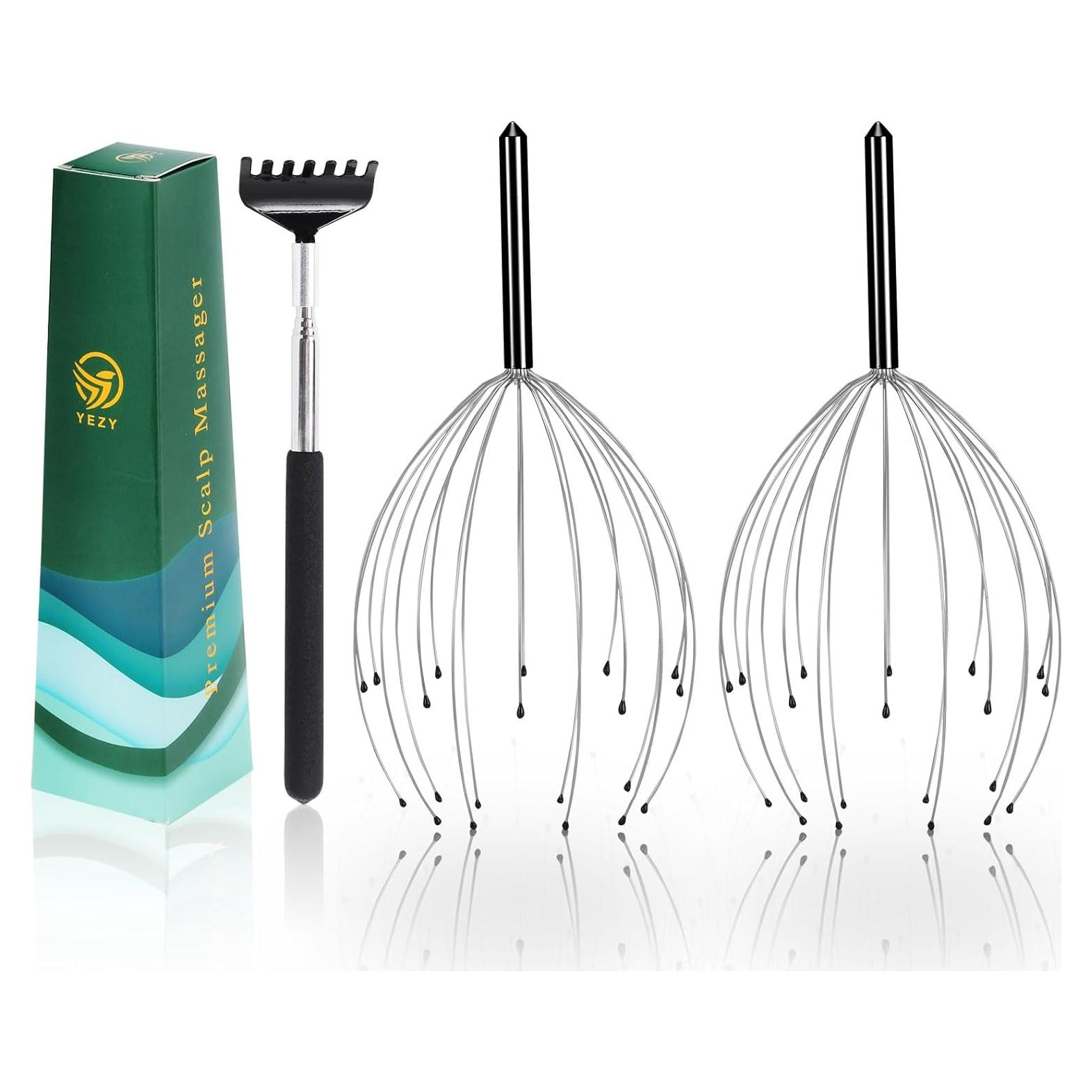 Masajeador de Cabeza YEZY 20 Dedos Negro - Masaje Cuero Cabelludo y Espalda