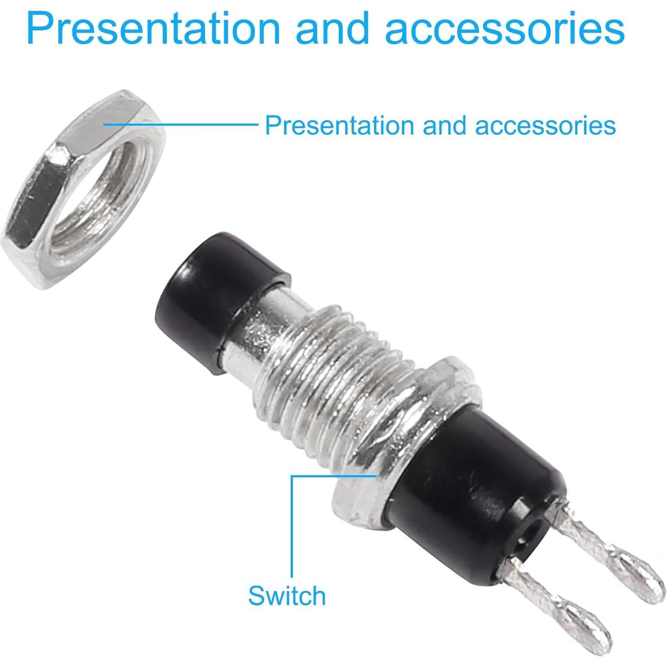 Interruptor de Botón Momentáneo 12V MELIFE 20pcs 7mm SPST