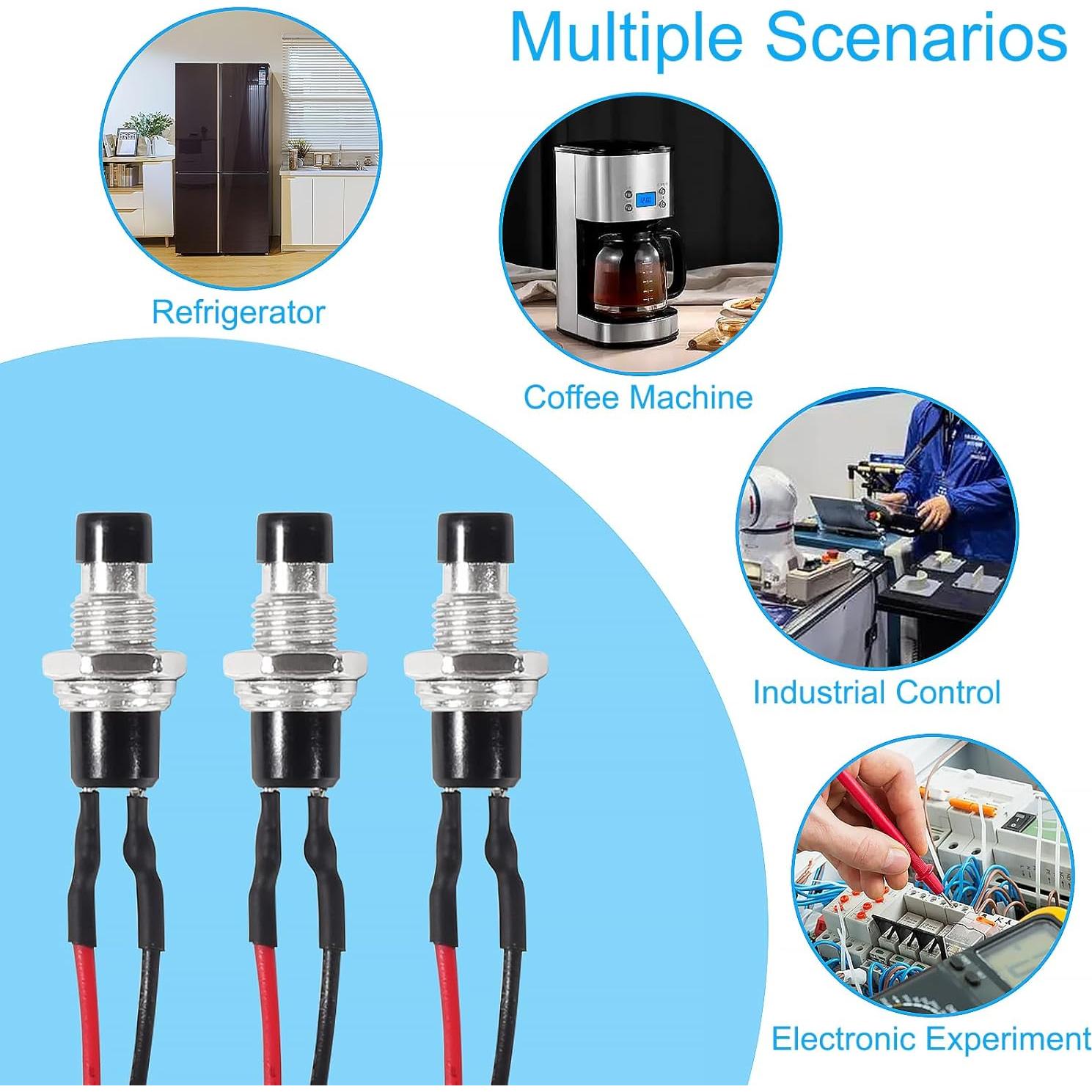 Interruptor de Botón Momentáneo 12V MELIFE 20pcs 7mm SPST