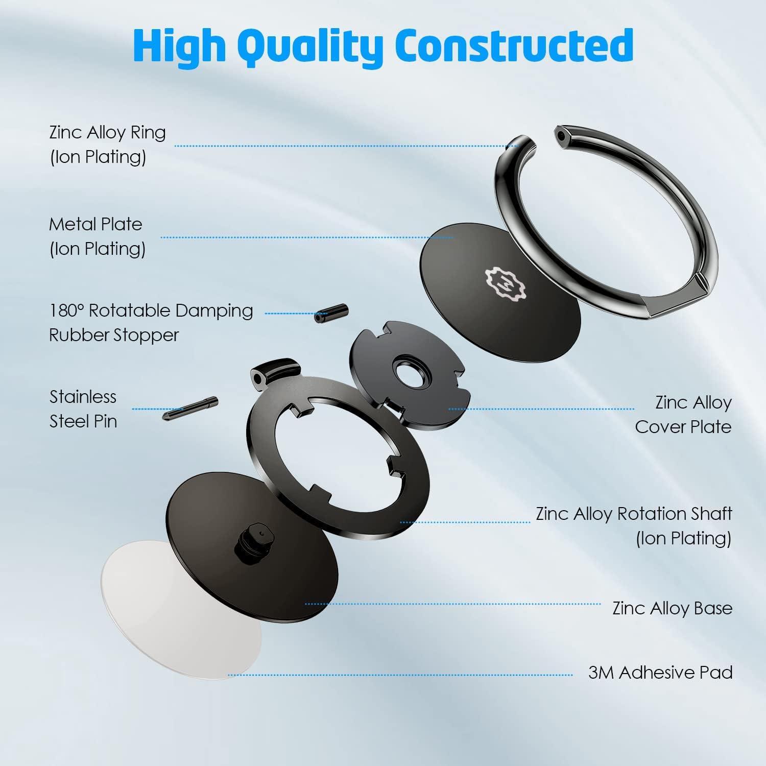 Soporte de Anillo Magnético WixGear para Teléfono - Negro