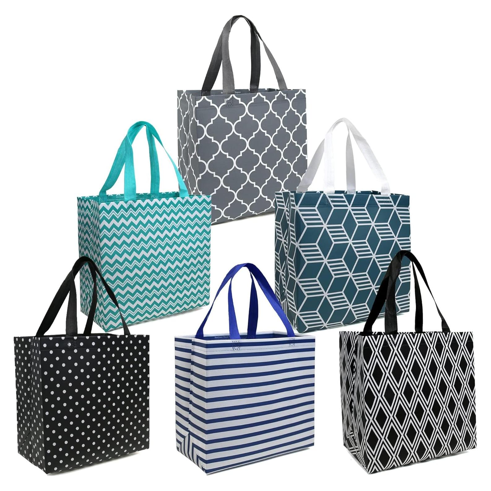 BeeGreen 6 Bolsas de Compras Reutilizables Plegables 33x33 cm