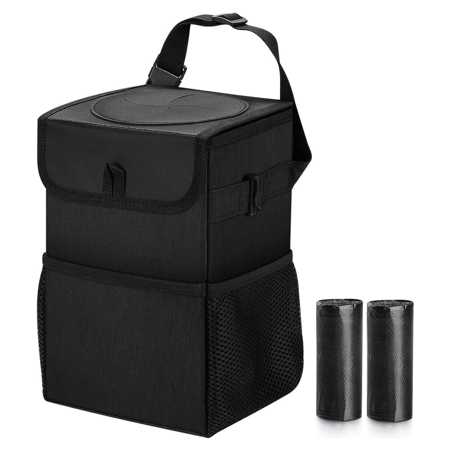 Basurero de Coche Accmor Negro Impermeable con 60 Bolsas