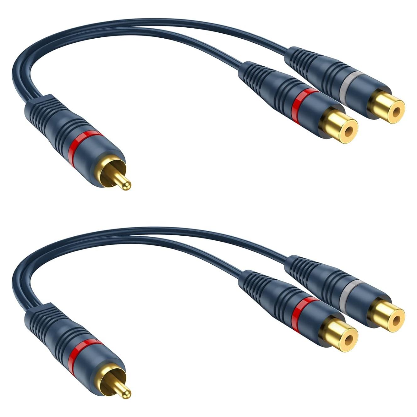 Divisor RCA 1 Macho 2 Hembras DteeDck 0.2m Audio Video