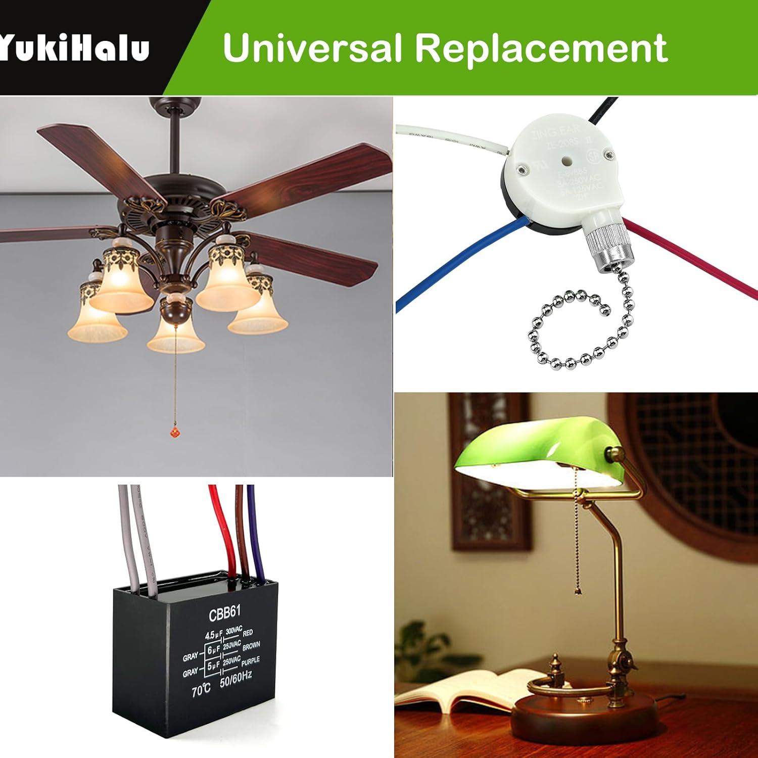 Interruptor de cadena YukiHalu para ventilador de techo 3 velocidades