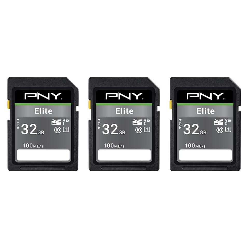 Tarjeta de Memoria PNY 32GB Elite Clase 10 U1 V10 3-Pack