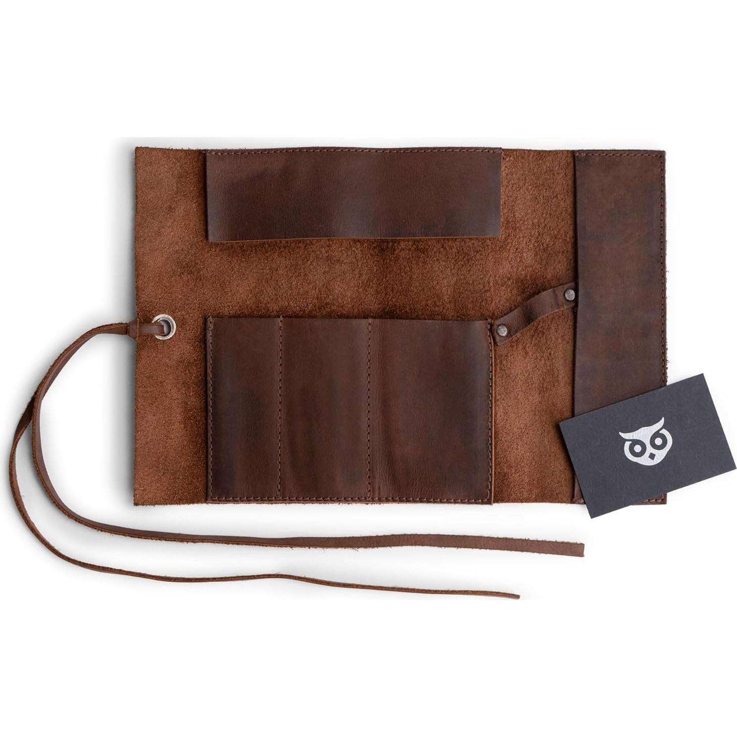 Estuche de Cuero Rústico Hide & Drink para Lápices 30.2x20.3cm