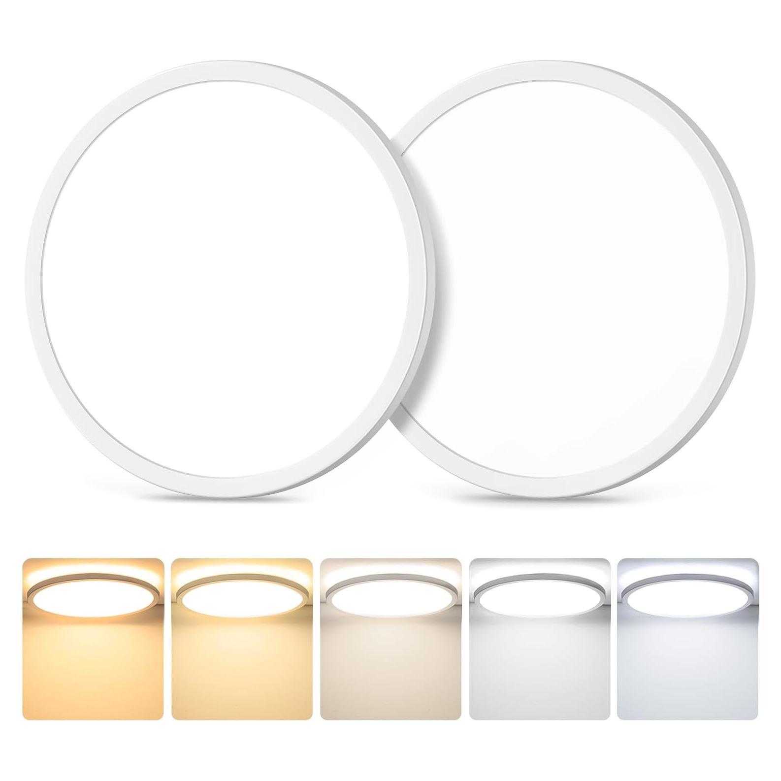 Paquete de 2 luces de techo LED GoBright 20W 2600LM 5CCT