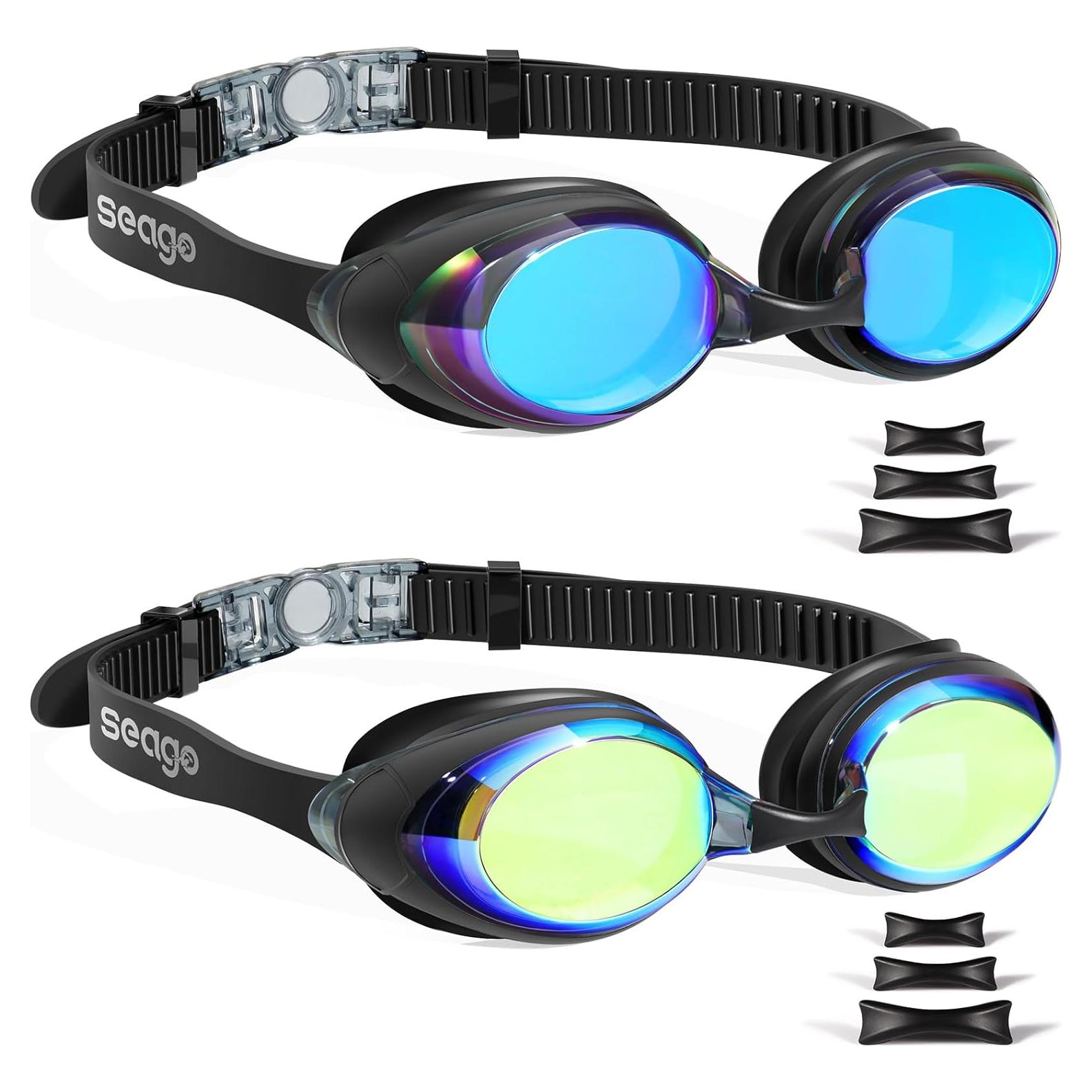 Gafas de Natación Antivaho Seago 2 Paquetes Adultos UV