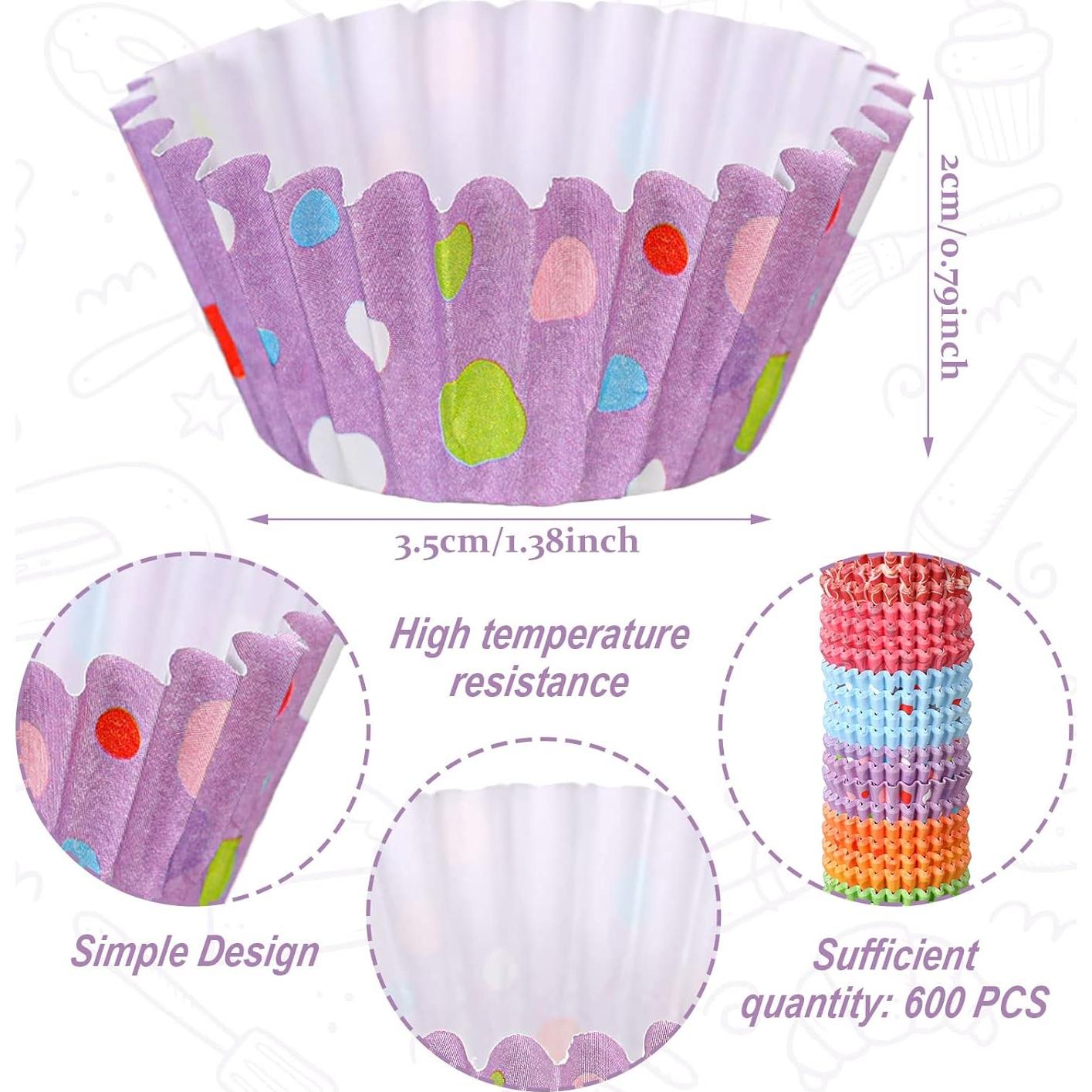 Forros de Cupcake Mini Funtery 600 Piezas Papel Resistente