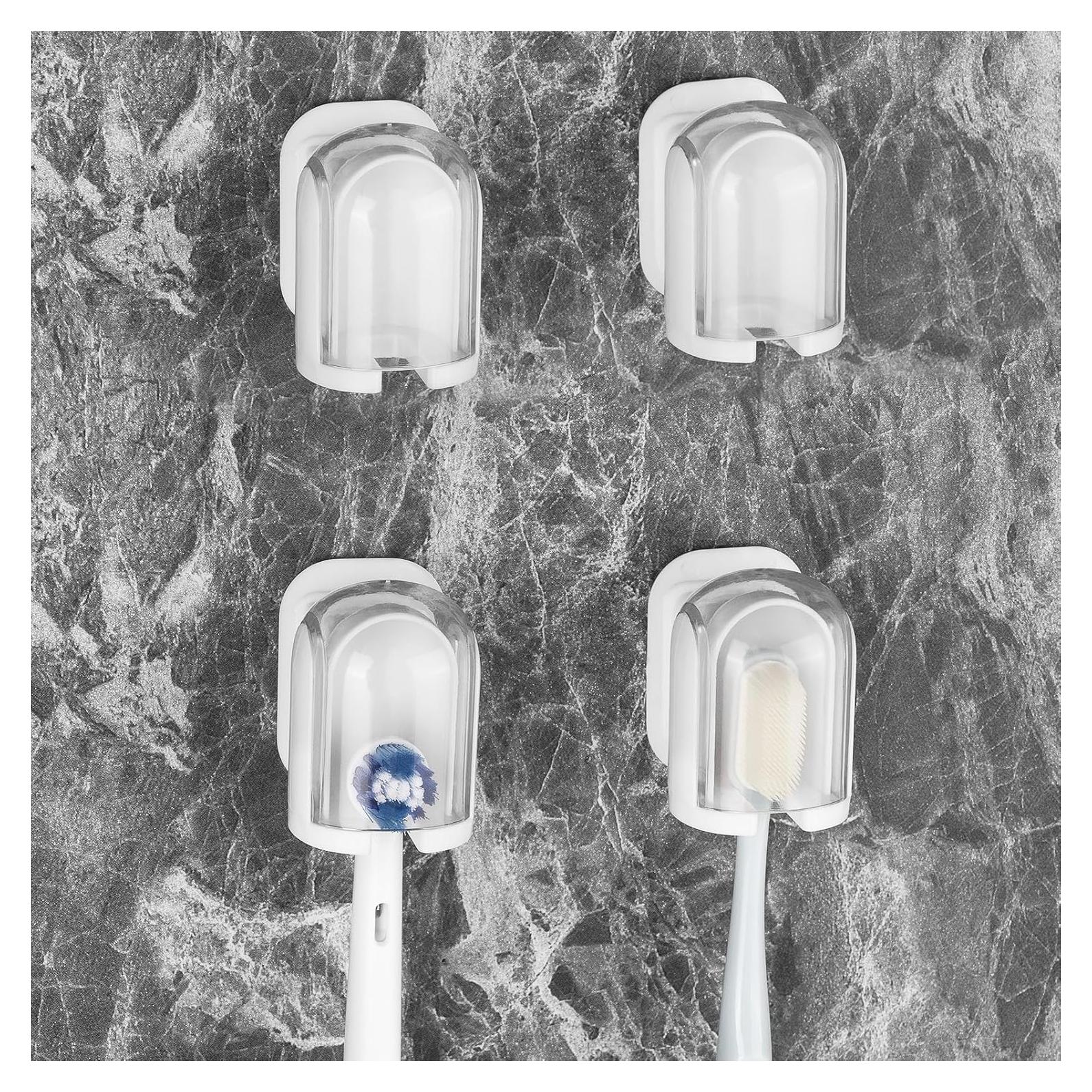 Soporte de Cepillos de Dientes LUEXBOX 4 Compartimentos Blanco