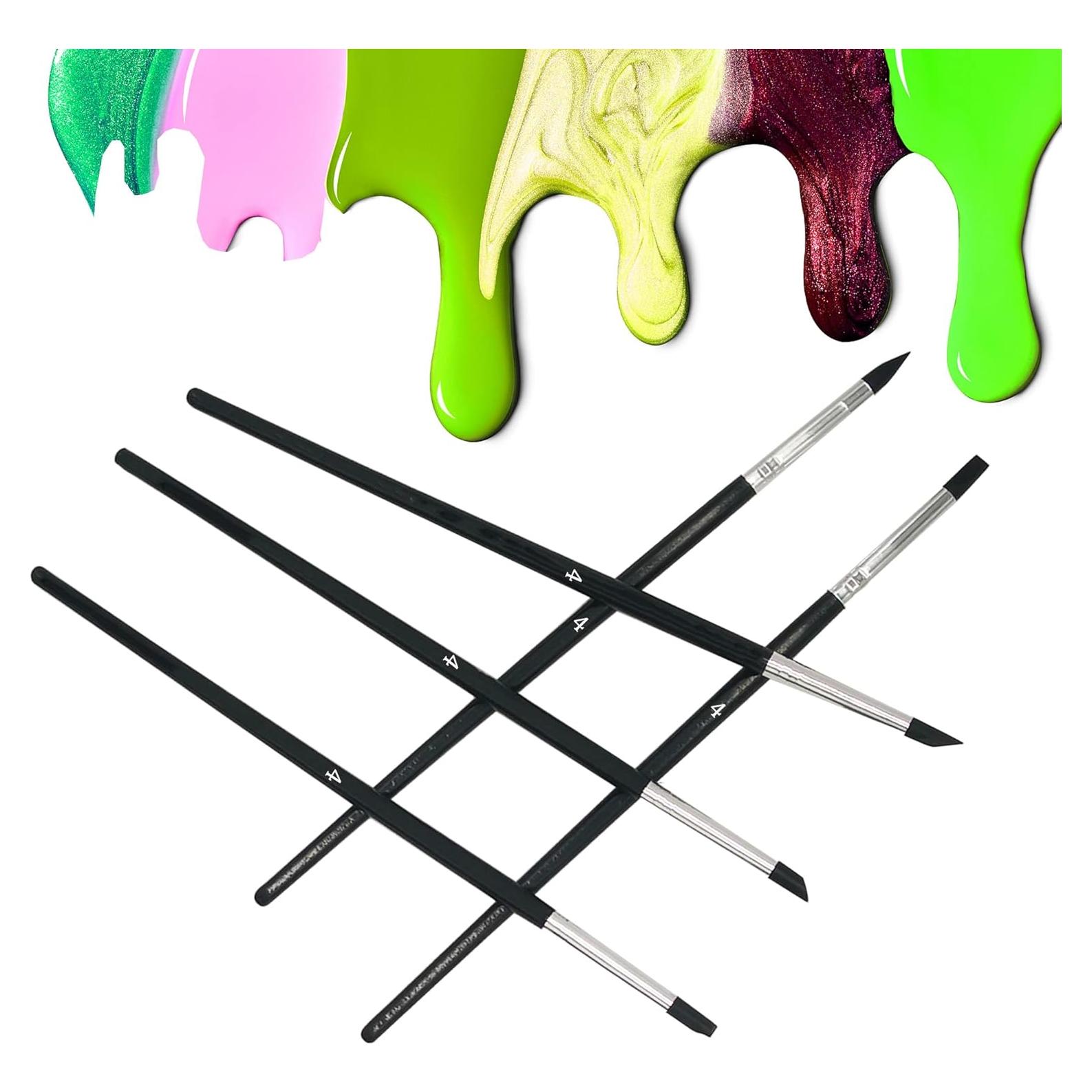 Pinceles de Pintura de Silicona Sdanart 5 Piezas Tamaño 4