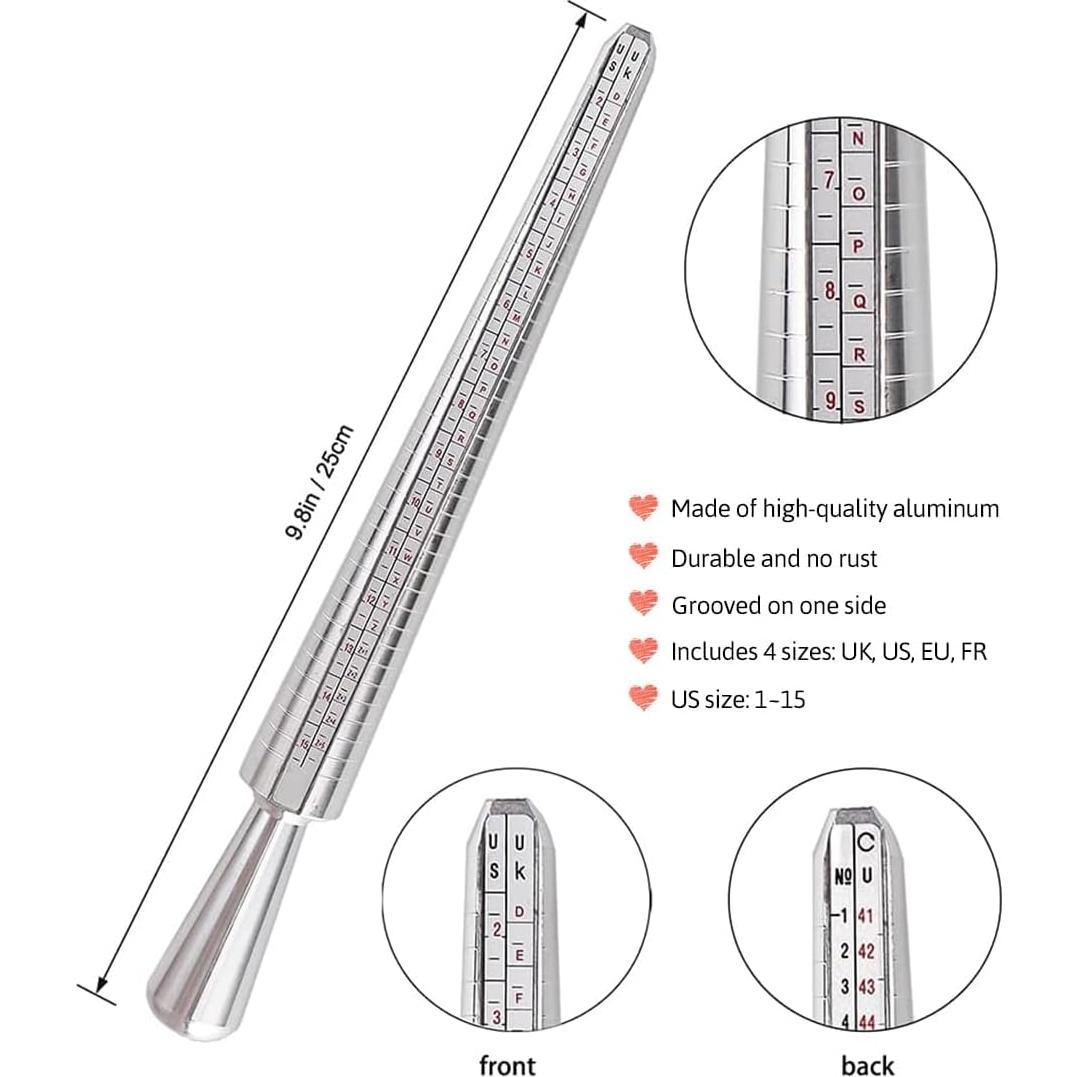 Juego de Medidores de Talla de Anillos Meowoo 3 Pcs