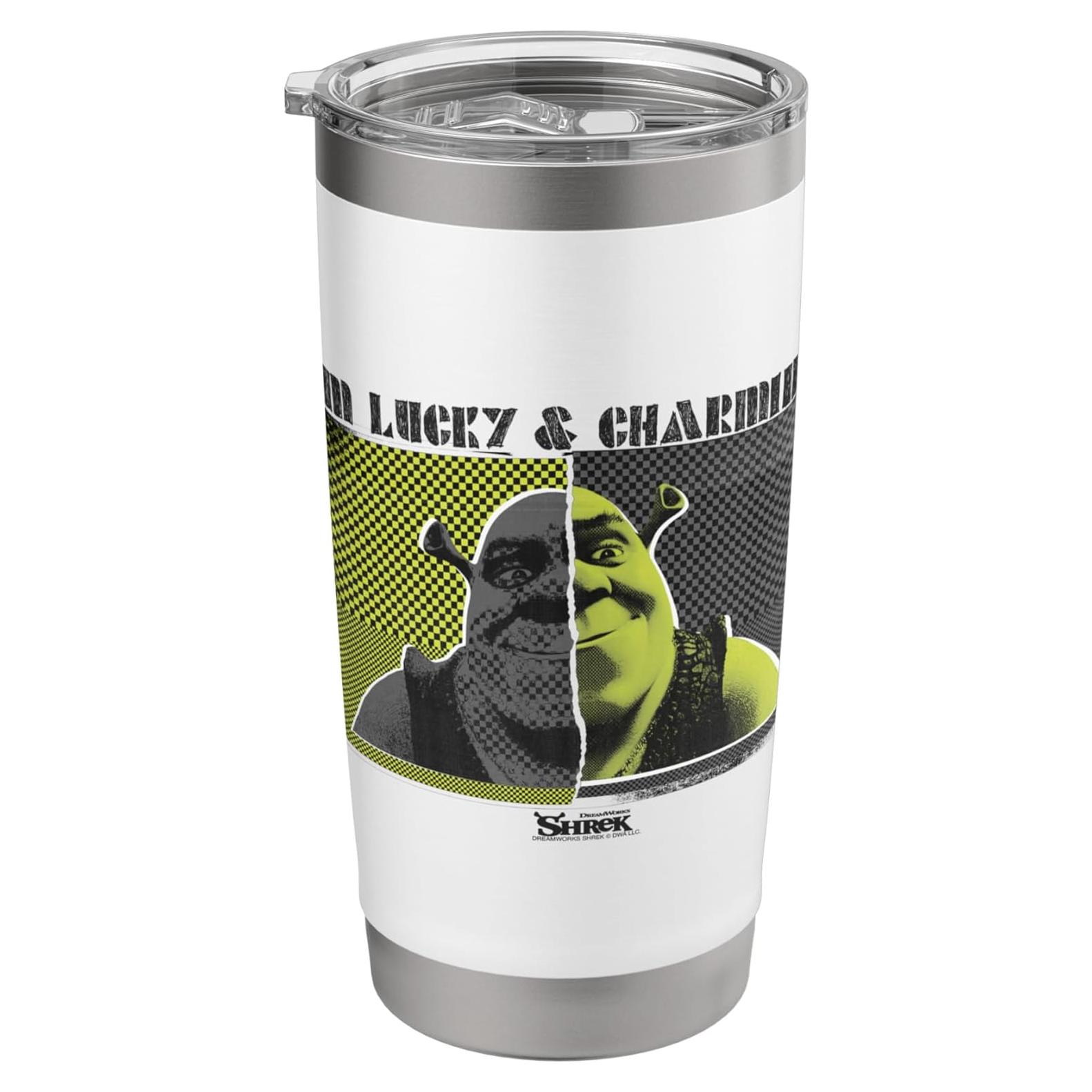 Vaso Térmico Shrek 20 Oz Acero Inoxidable Aislado Blanco