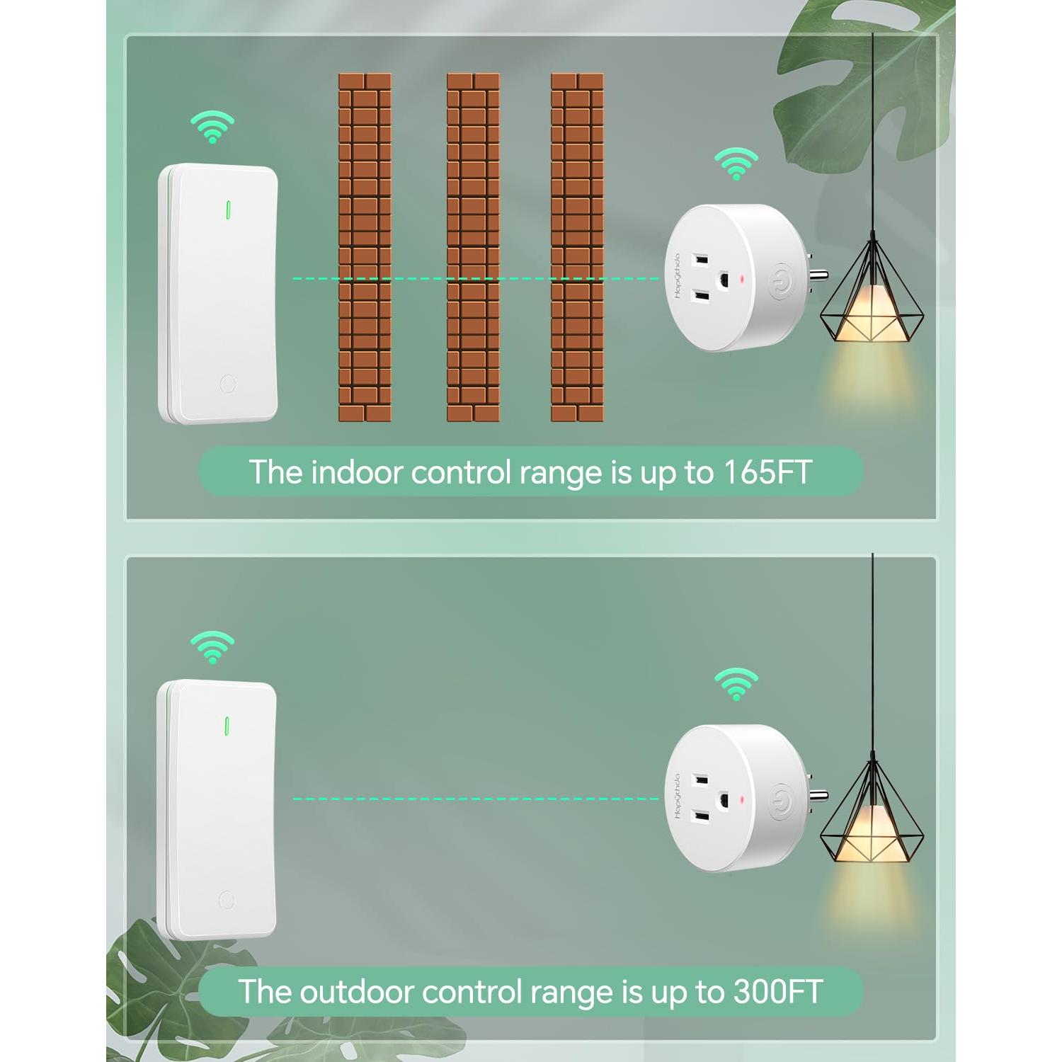 Enchufe de Control Remoto HAPYTHDA 15A 1500W Inalámbrico