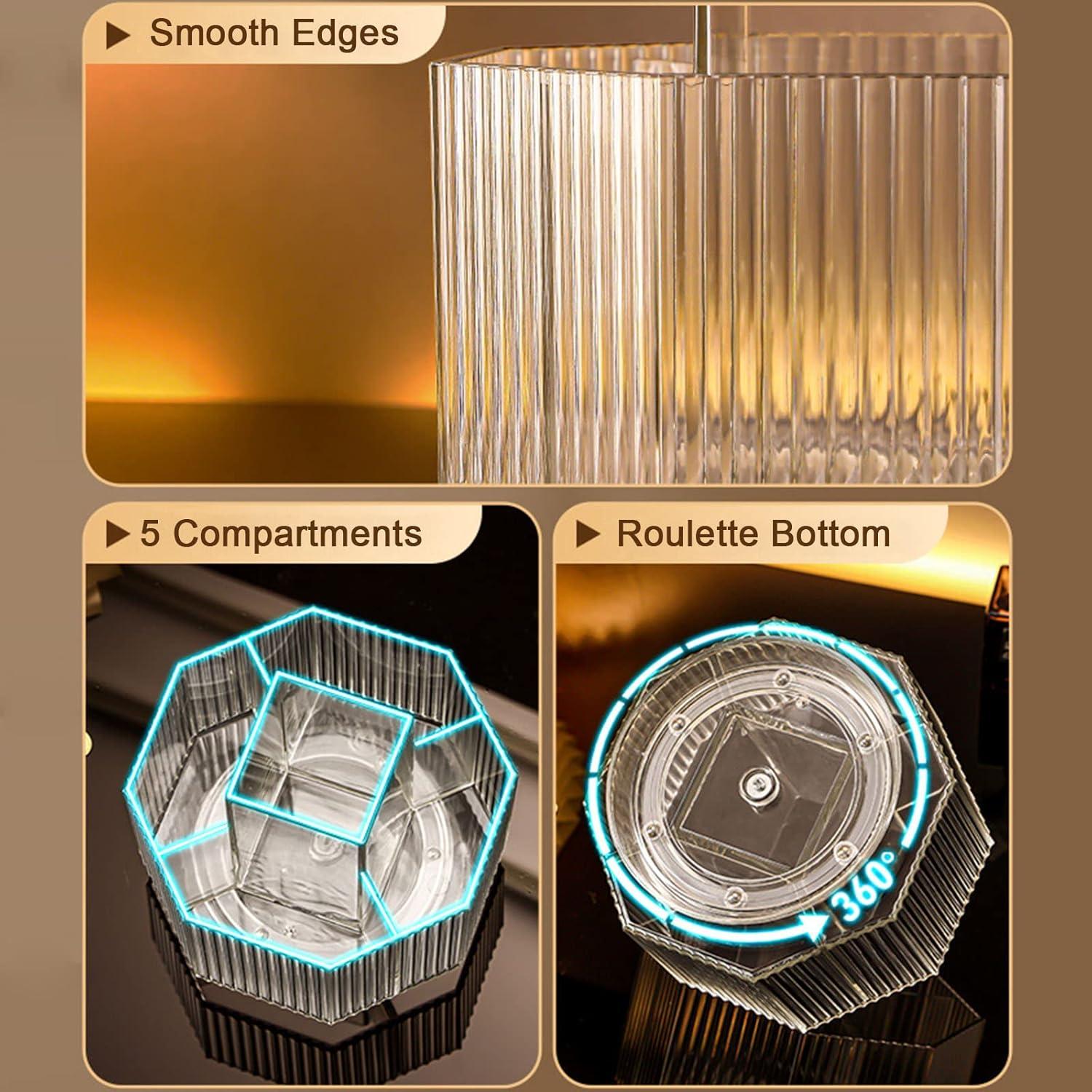 Organizador de Maquillaje Rotatorio 360° LINFIDITE Acrílico Azul