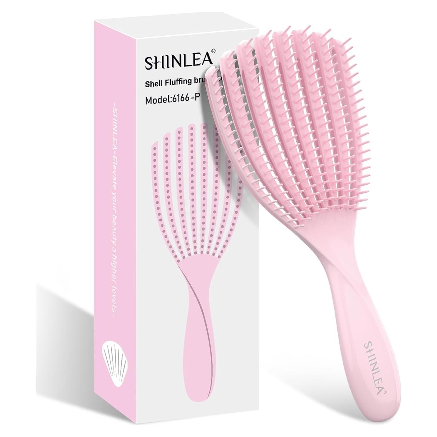 Cepillo Desenredante SHINLEA para Cabello Rizado - Rosa