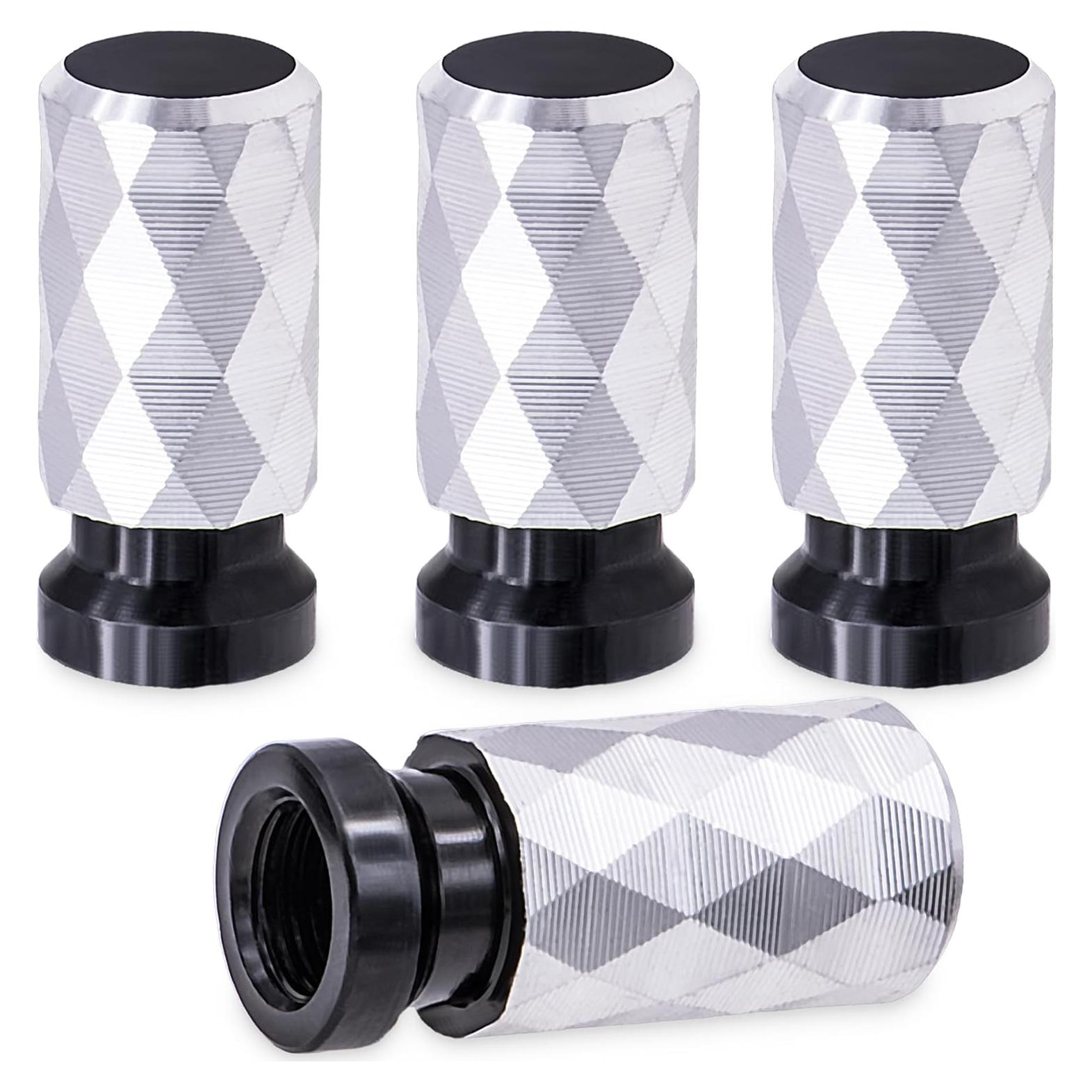 4 Tapas de Válvula de Neumático MEAJOO de Aluminio Negro
