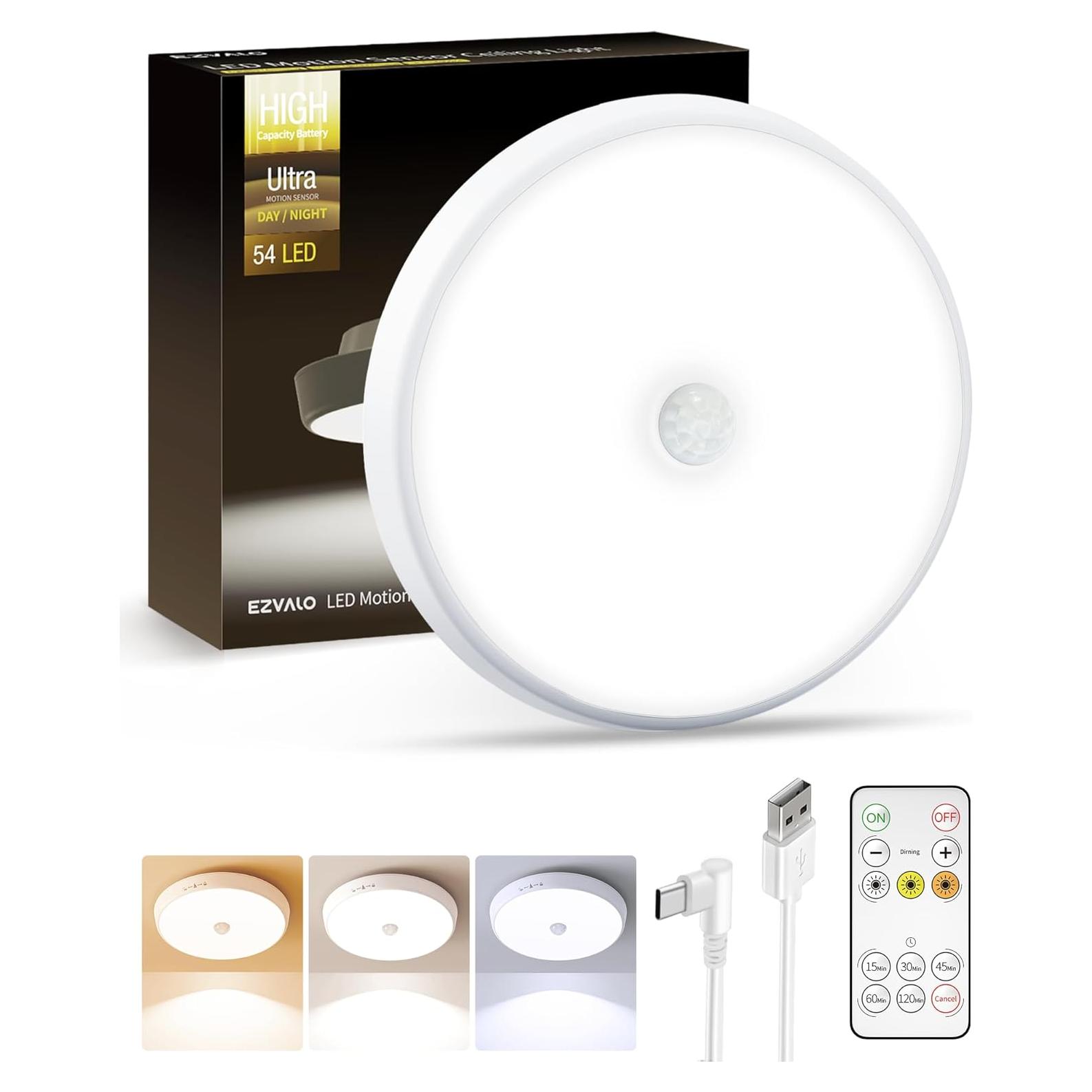 Luz de Ducha Recargable EZVALO 400LM con Sensor de Movimiento