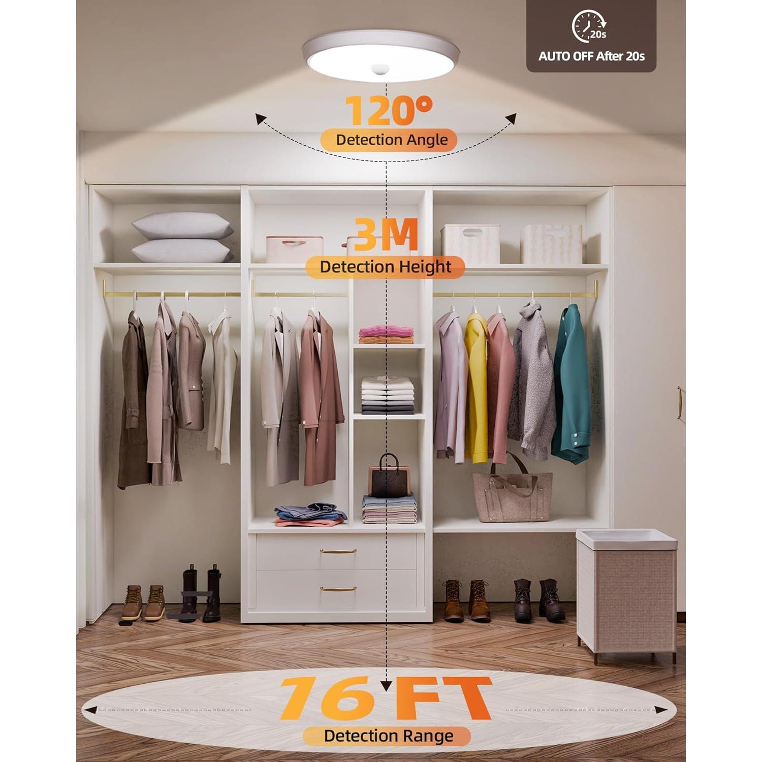 Luz de Ducha Recargable EZVALO 400LM con Sensor de Movimiento