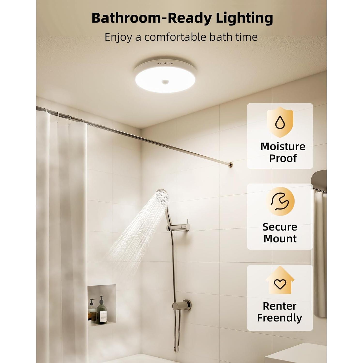 Luz de Ducha Recargable EZVALO 400LM con Sensor de Movimiento