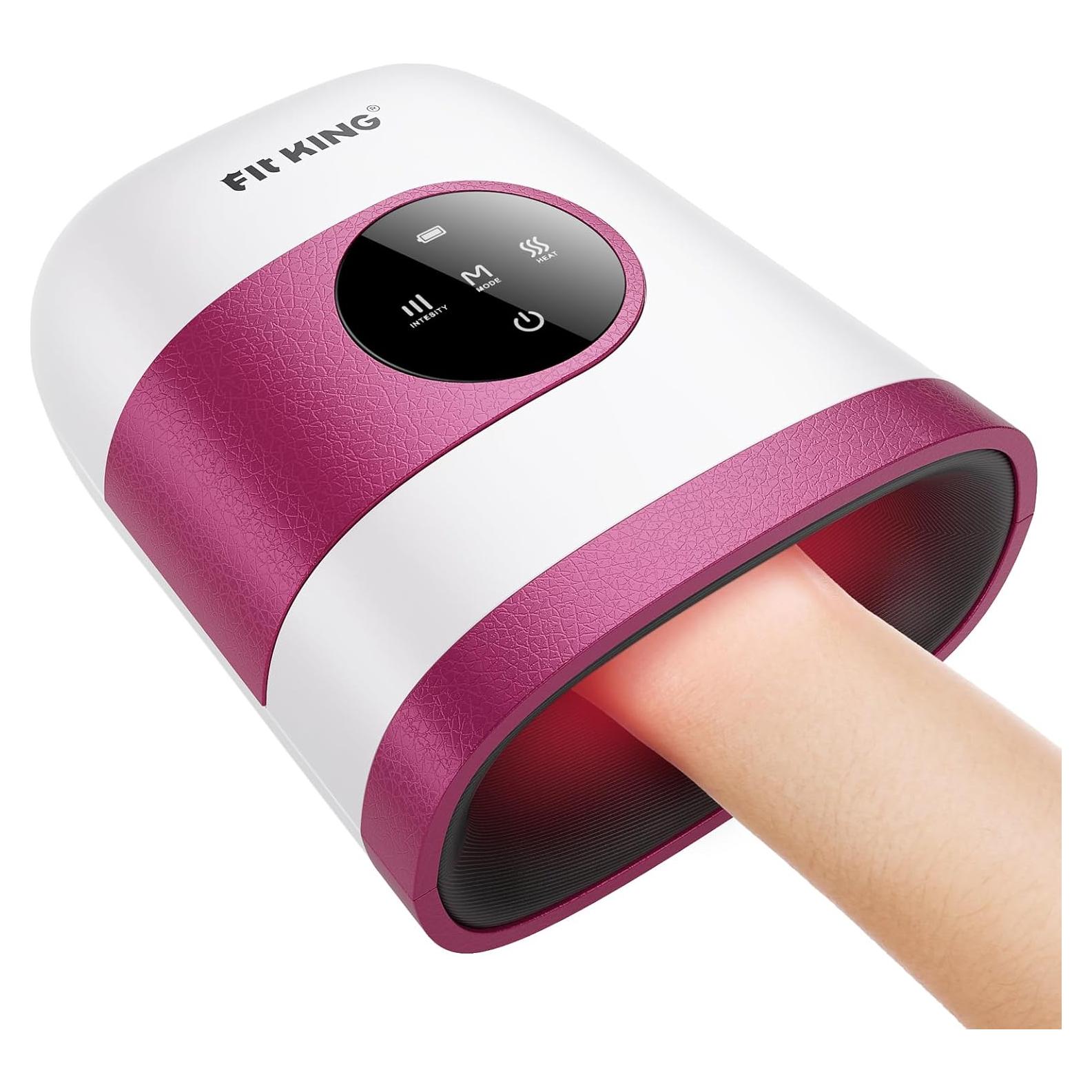 Masajeador de Manos FIT KING Inalámbrico Rosa con Calor