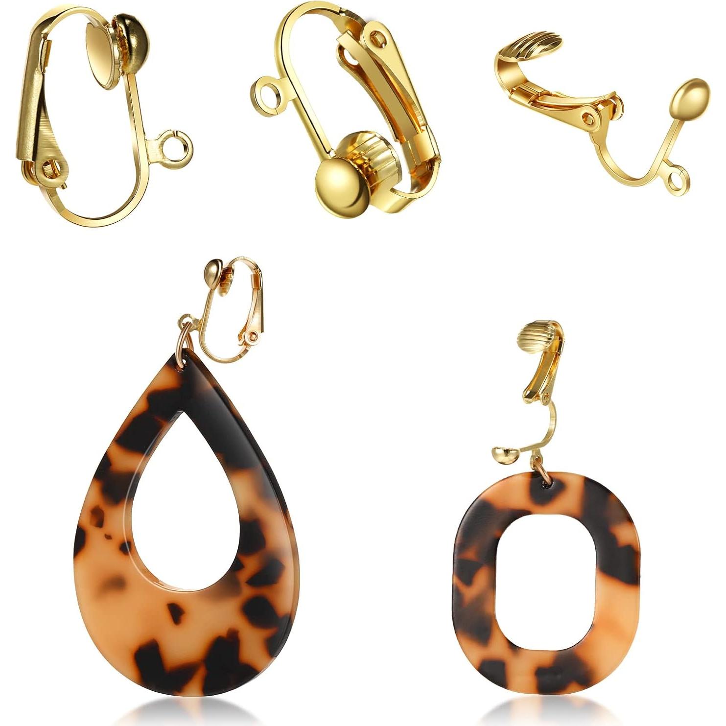 Convertidores de Pendientes Clip-on Bememo 36 Piezas Oro