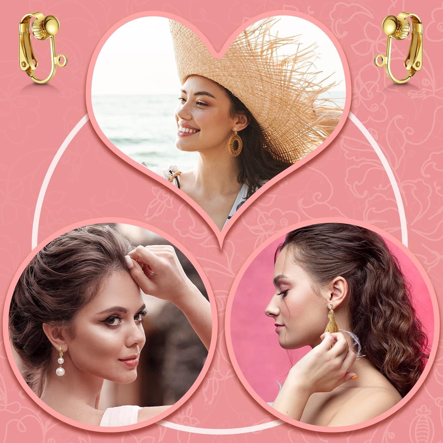 Convertidores de Pendientes Clip-on Bememo 36 Piezas Oro