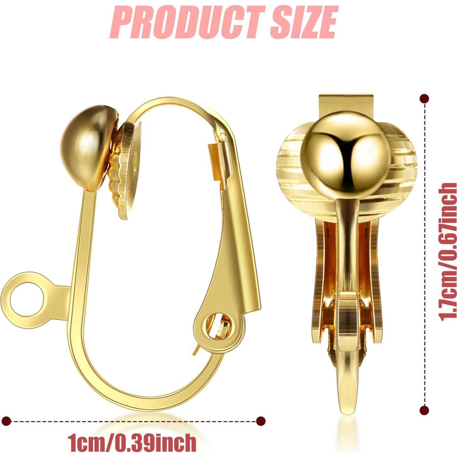 Convertidores de Pendientes Clip-on Bememo 36 Piezas Oro