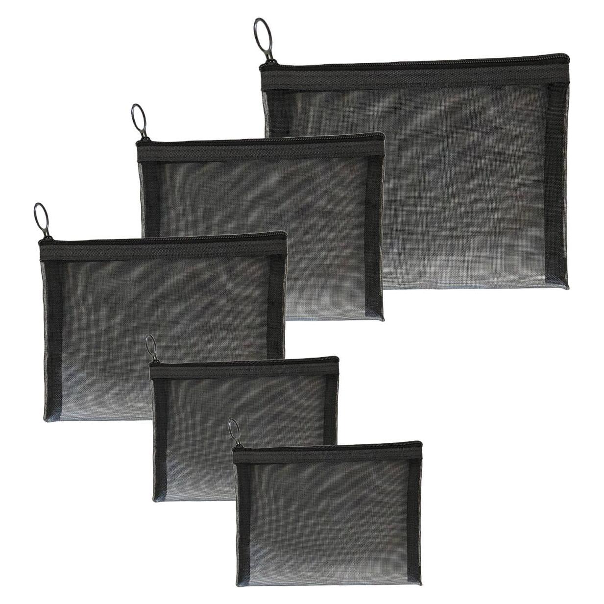 Paquete de 5 bolsas organizadoras de malla ZSlactp para maquillaje