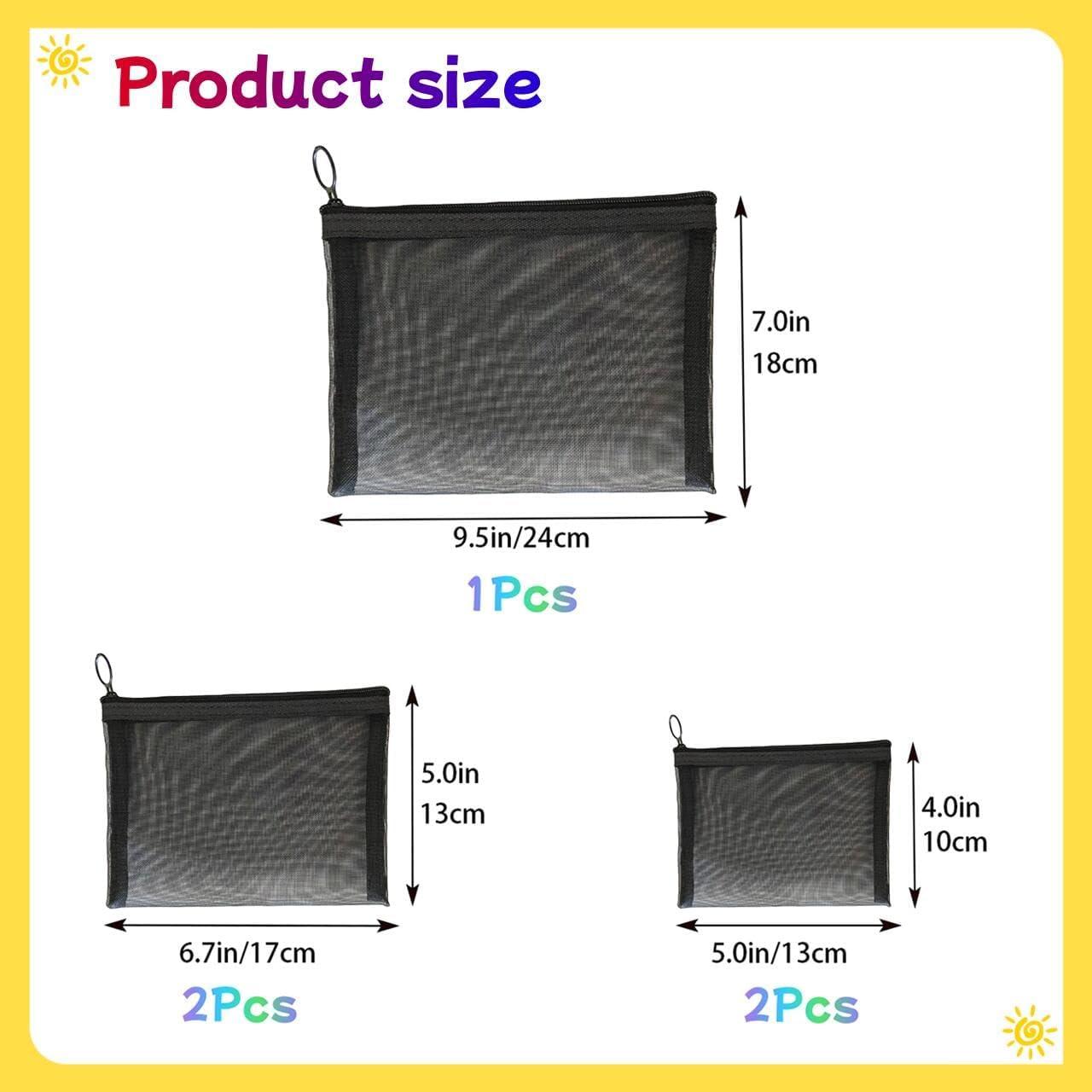 Paquete de 5 bolsas organizadoras de malla ZSlactp para maquillaje