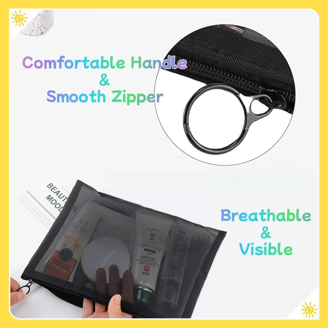 Paquete de 5 bolsas organizadoras de malla ZSlactp para maquillaje