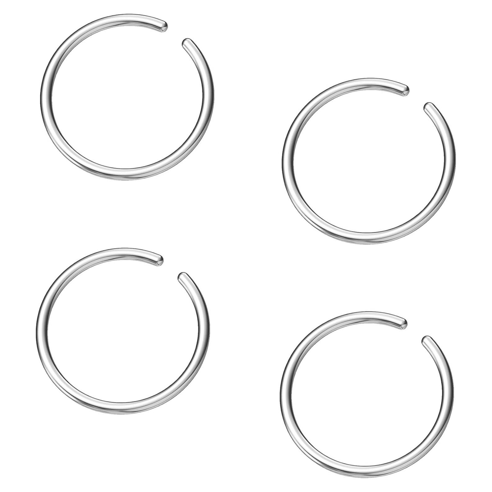 Aros de Cartílago Falsos Acero Inoxidable NZDLM 4 Piezas