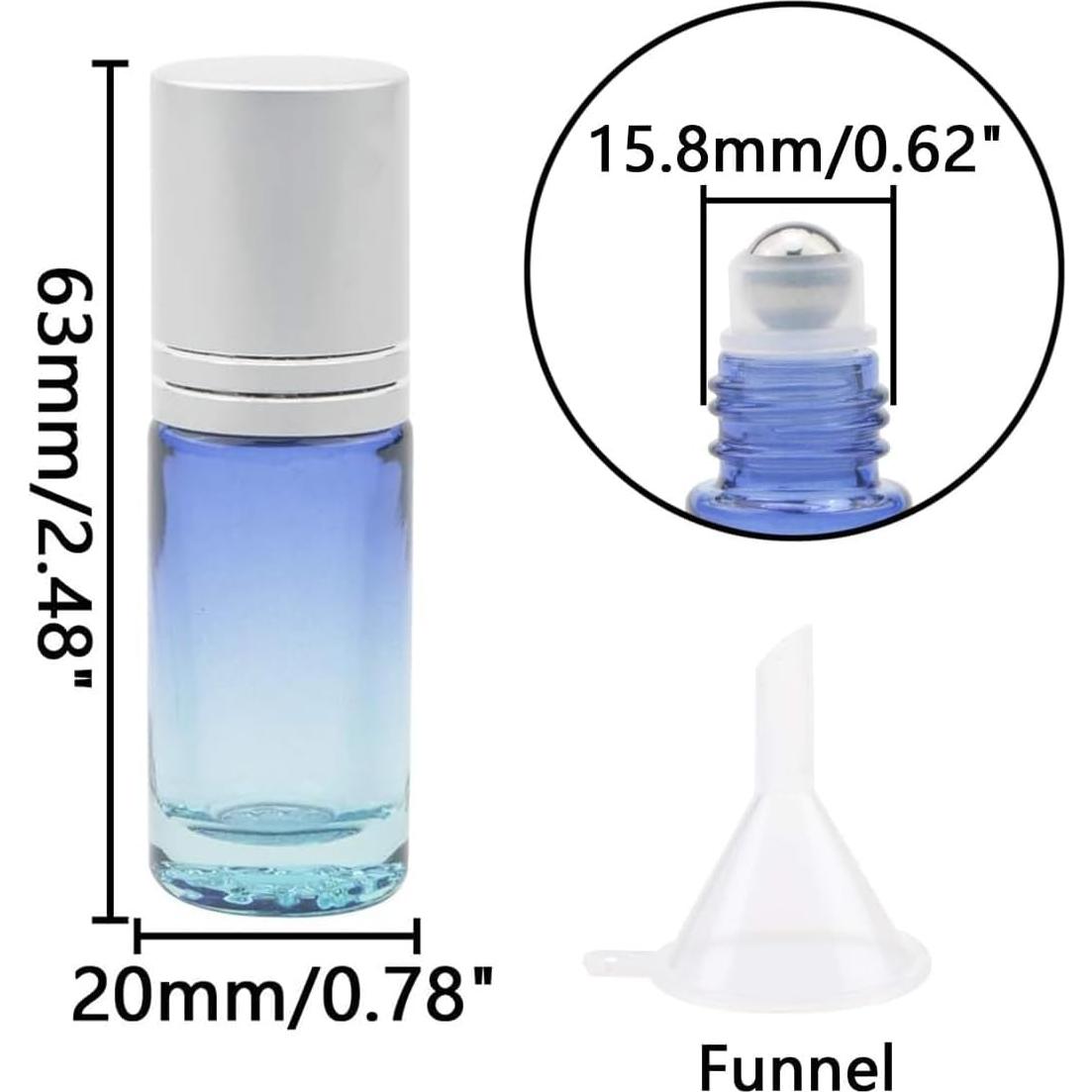 Botellas de Aceite Esencial Roller Kesell 10 Pack 5ml Vidrio