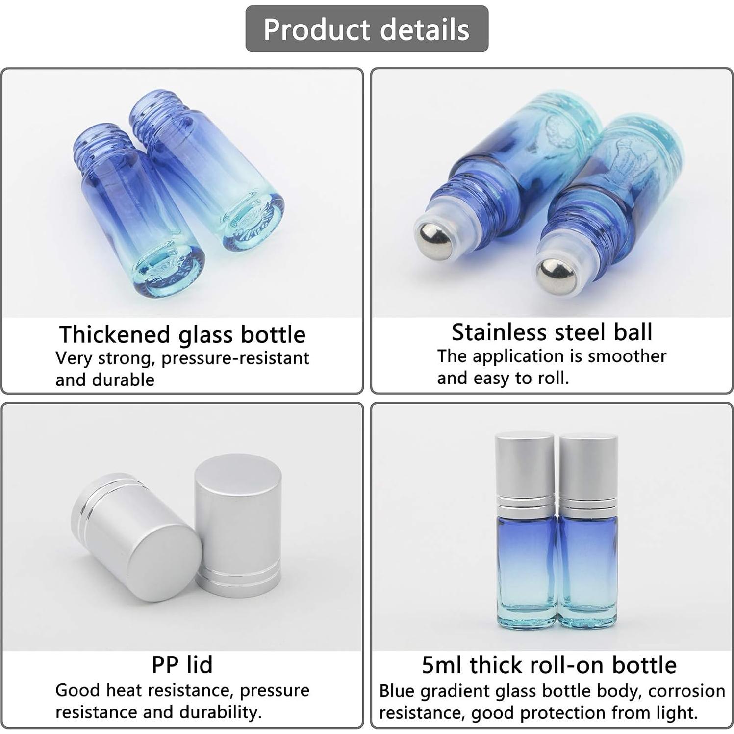 Botellas de Aceite Esencial Roller Kesell 10 Pack 5ml Vidrio